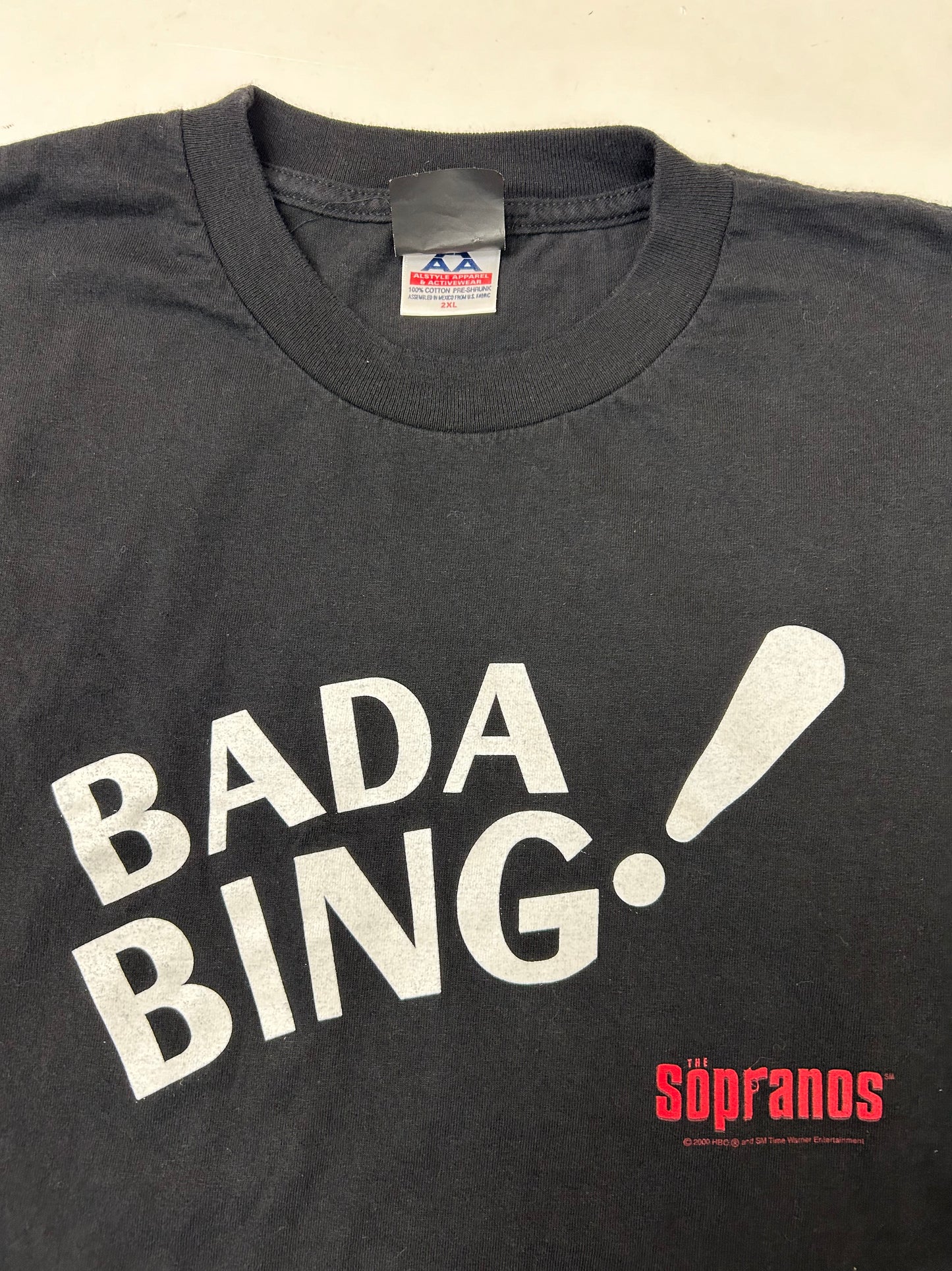 Vintage 2000 HBO The Sopranos Bada Bing! TV Show Promo Tee 2XL 25.25x30.5 Inches