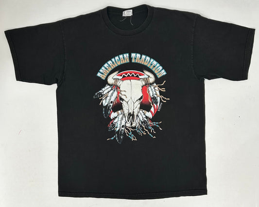 Vintage 2002 Bike Rally Sturgis, South Dakota American Tradition Motorcycle Tee XL 23.75x30.75 Inches