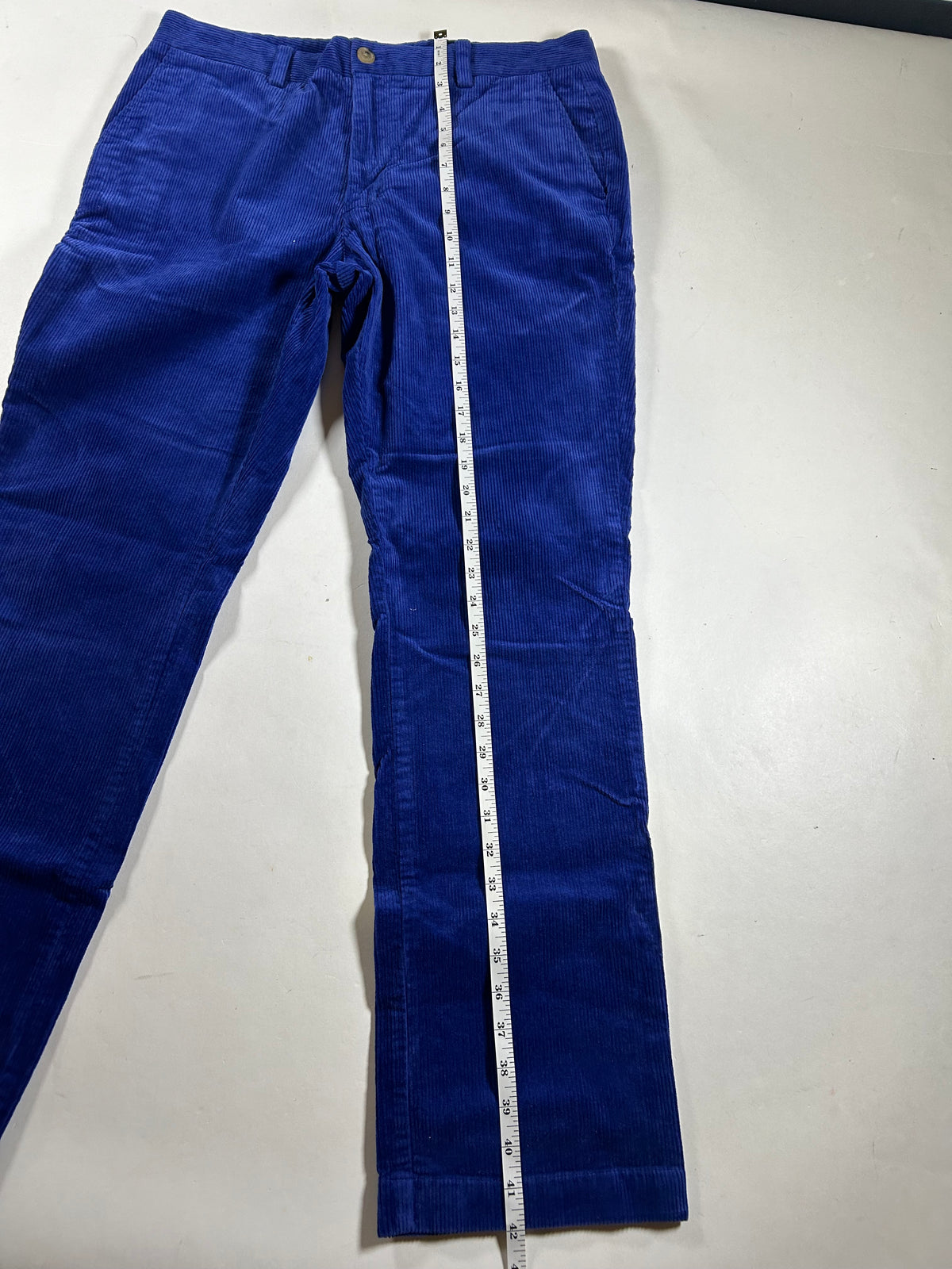 Vineyard Vines Corduroy Slim Stretch Breaker Pants 34x32 Royal Blue Preppy 2015 About 18x42 Inches