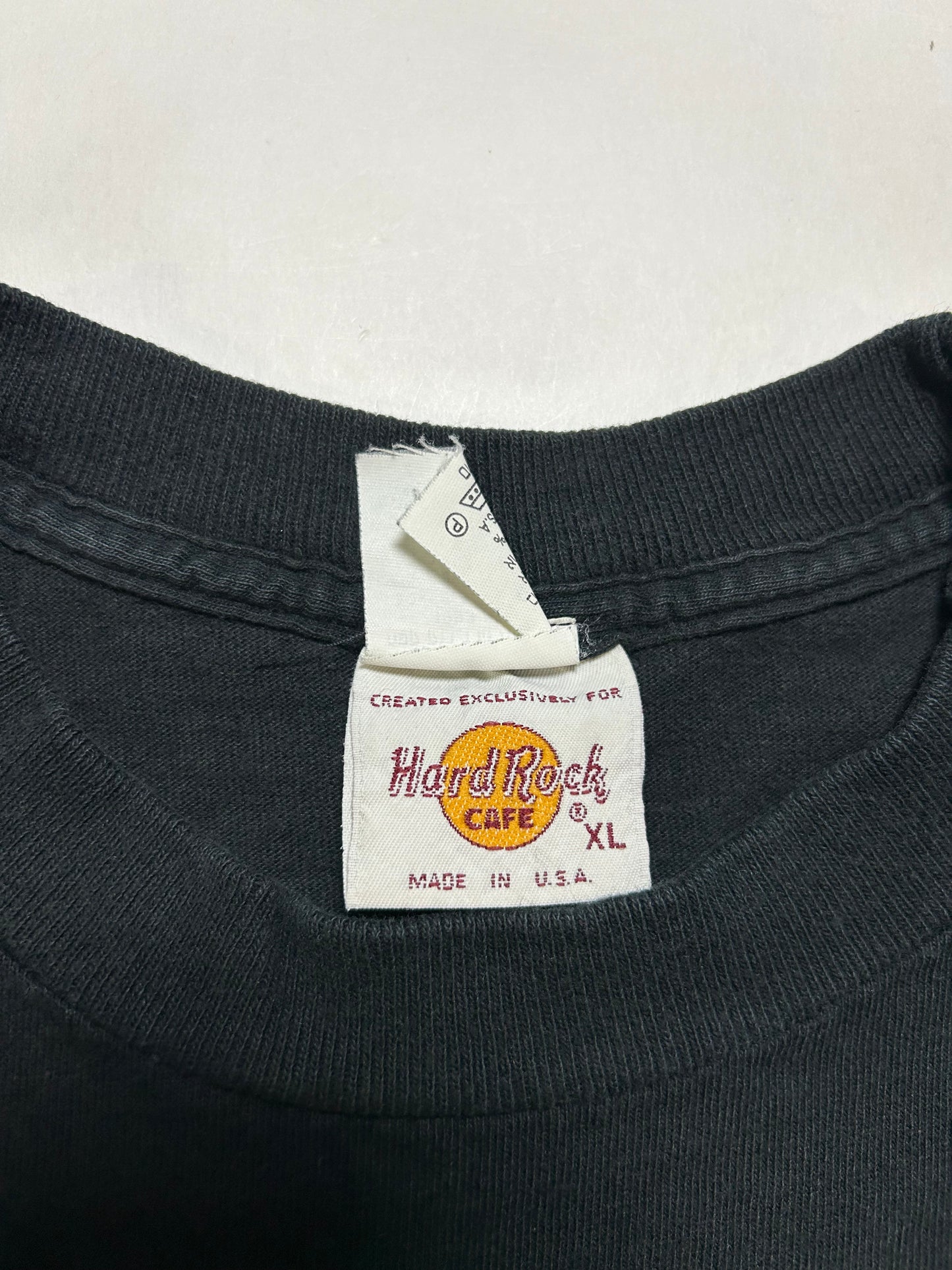 Vintage 90s Hard Rock Cafe Tel-Aviv Embroidered Chest Logo Tee XL USA 100% Cotton