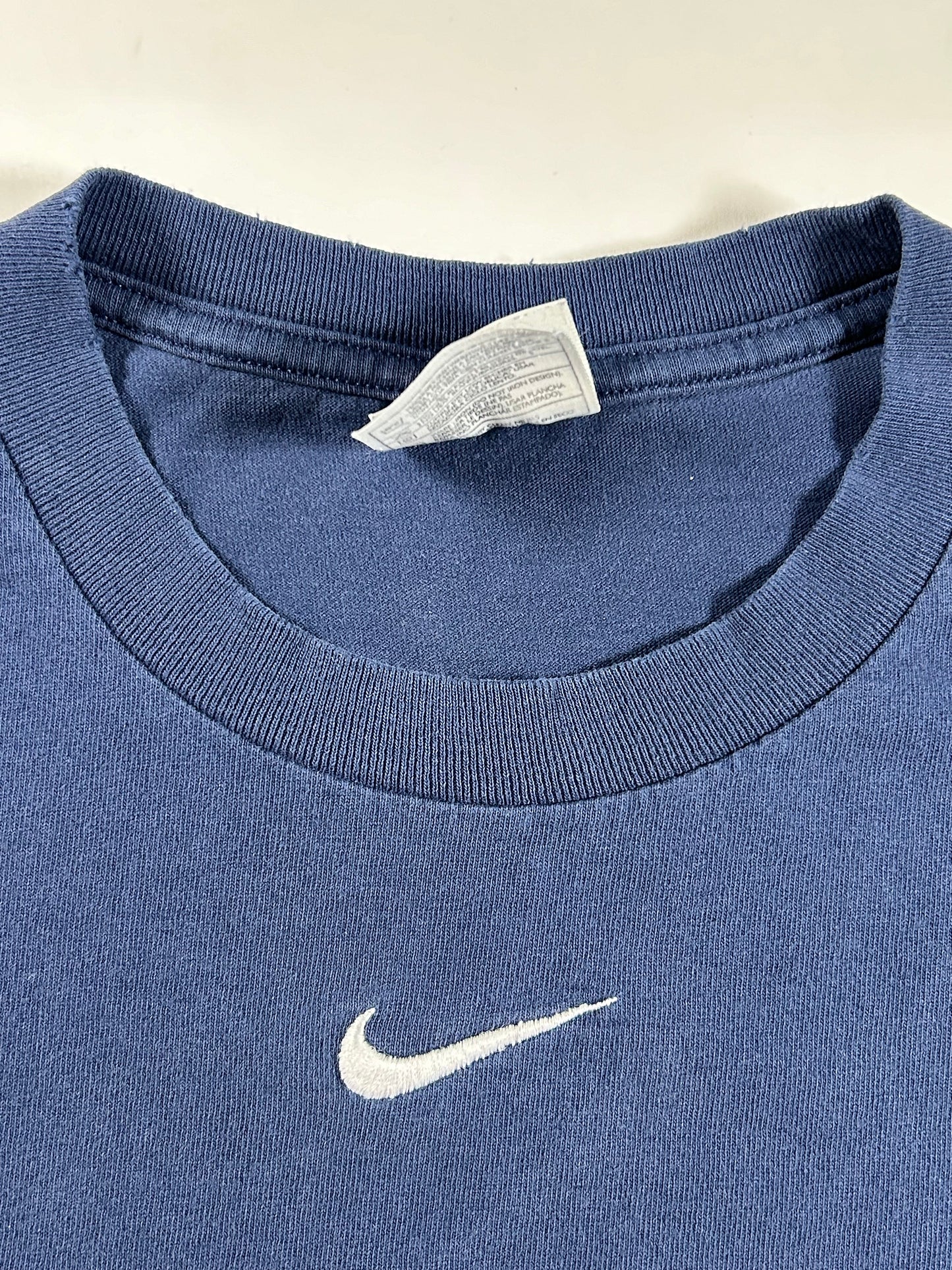 Vintage 90s Nike Center Swoosh Long Sleeve Tee XL 24x30 Inches Navy