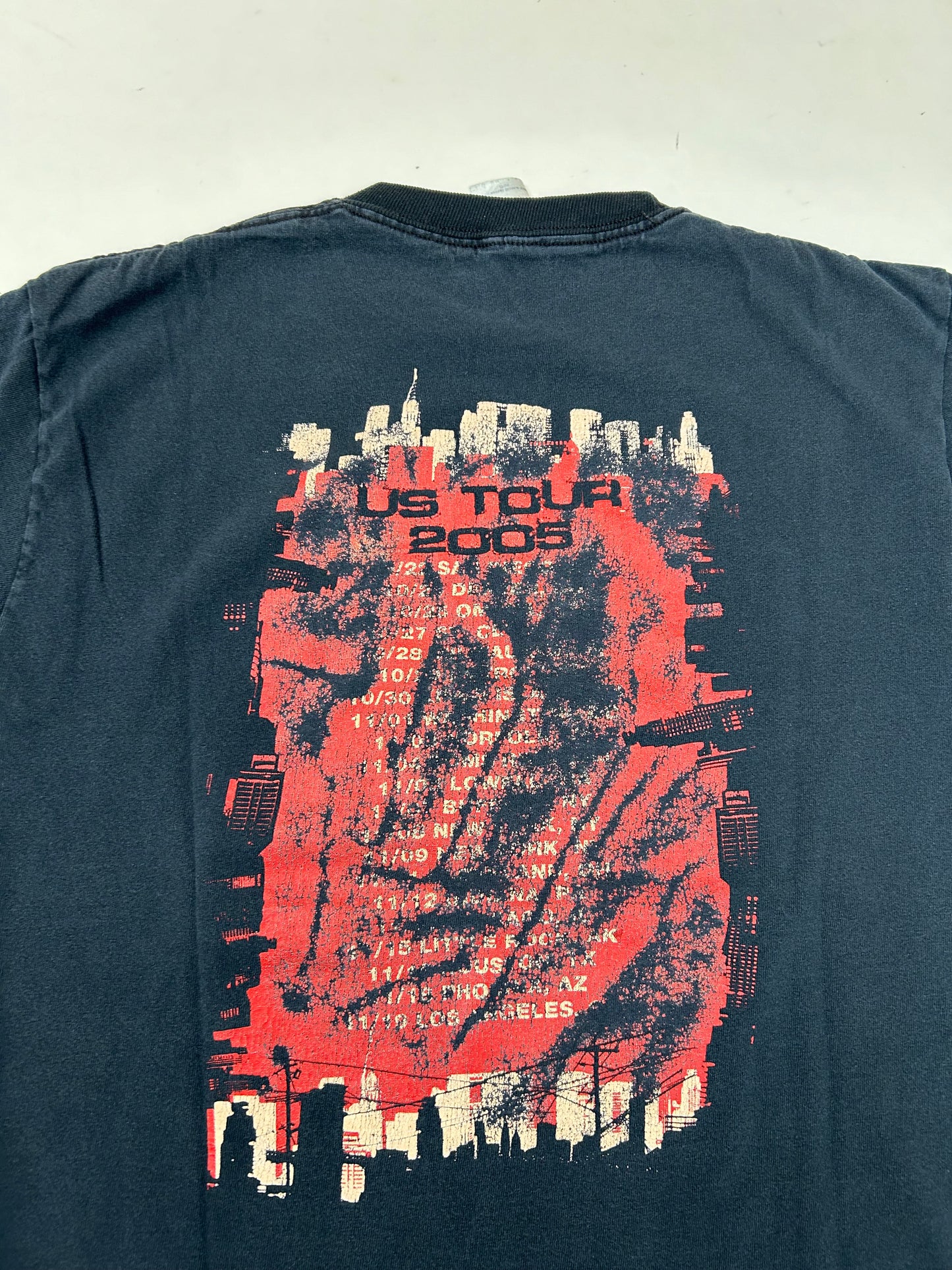 Vintage 2005 Simple Plan US Tour Music Band Tee Medium 19.25x26 Inches Faded Black