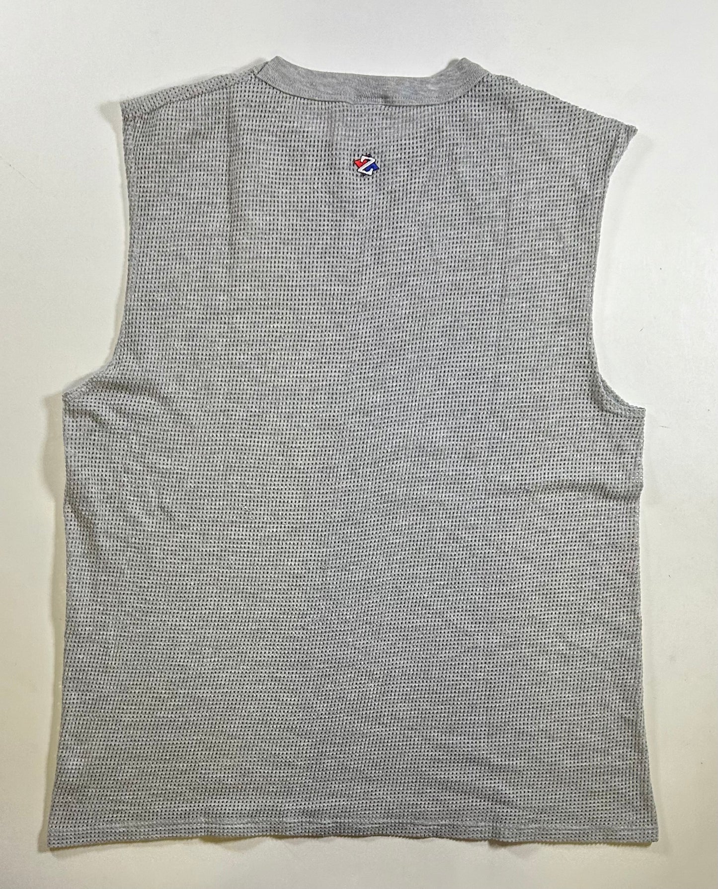 Jerzees Mesh Tank Top Sleeveless Shirt Medium Gray Made USA 90s Vintage Blank 20.25x26.25 Inches