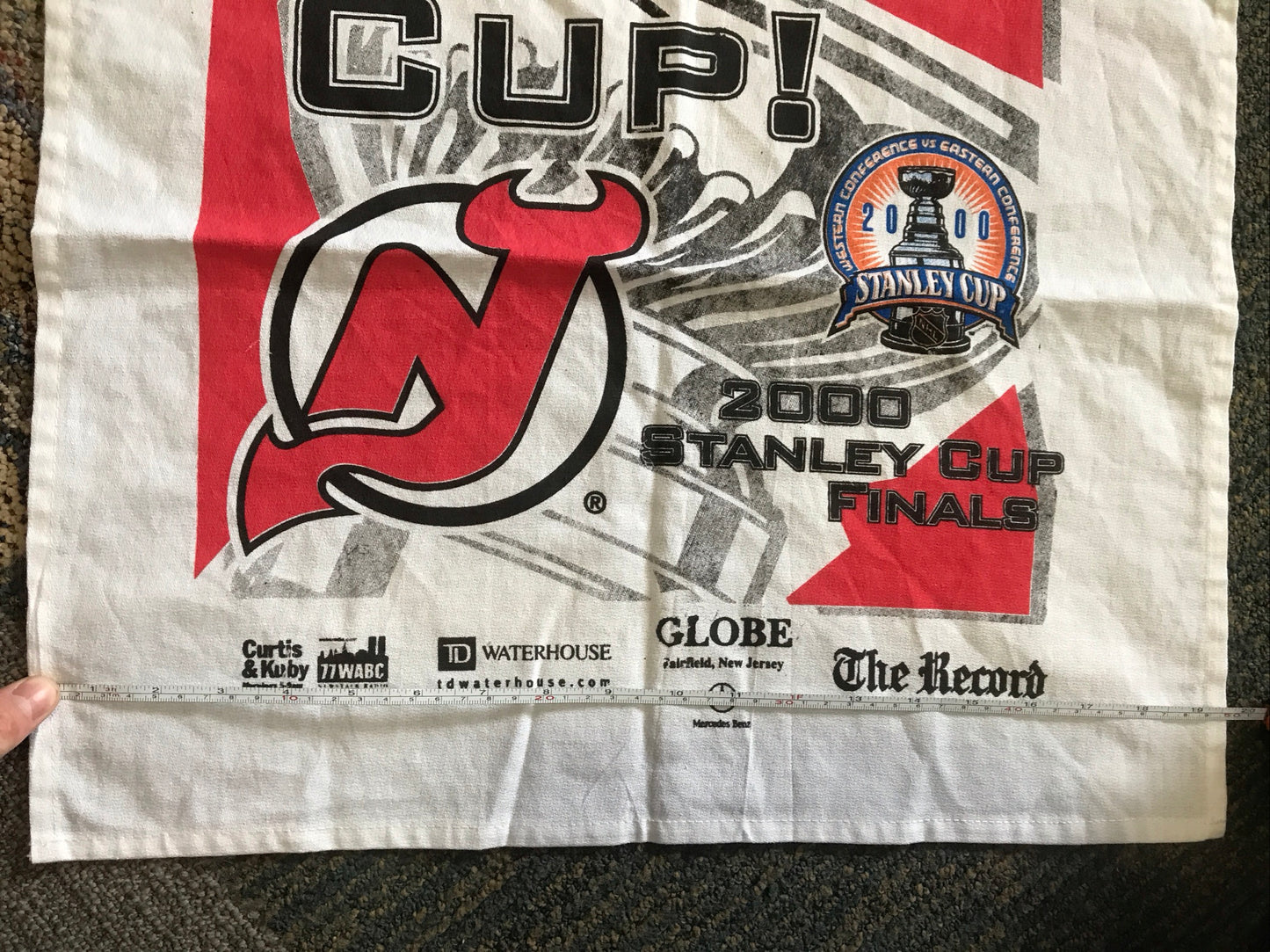 Vintage 2000 NHL New Jersey Devils Rally Towel Stanley Cup Finals Championship