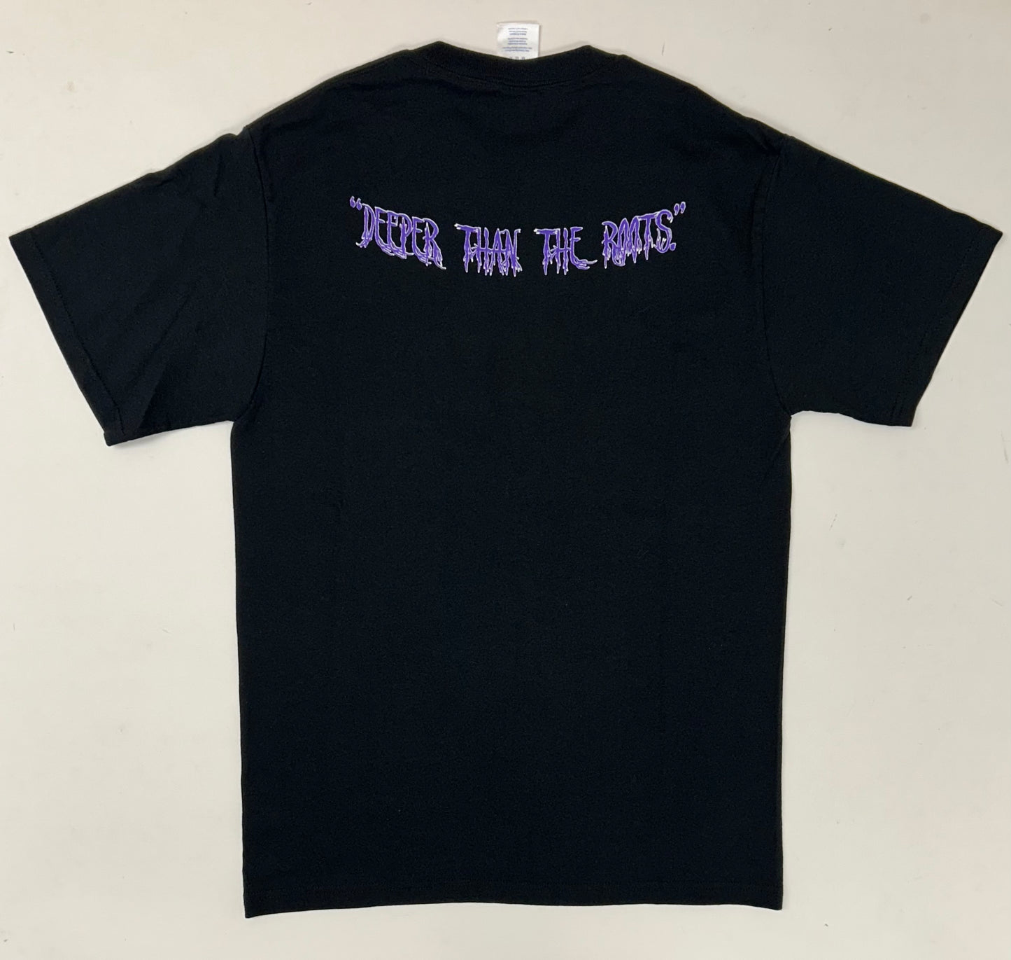 Edgewood NJ first edition “Deeper Than The Roots.” Tee Medium/Small 18.5x27.75 Fit 00s JERZEES 50/50 Blend Black