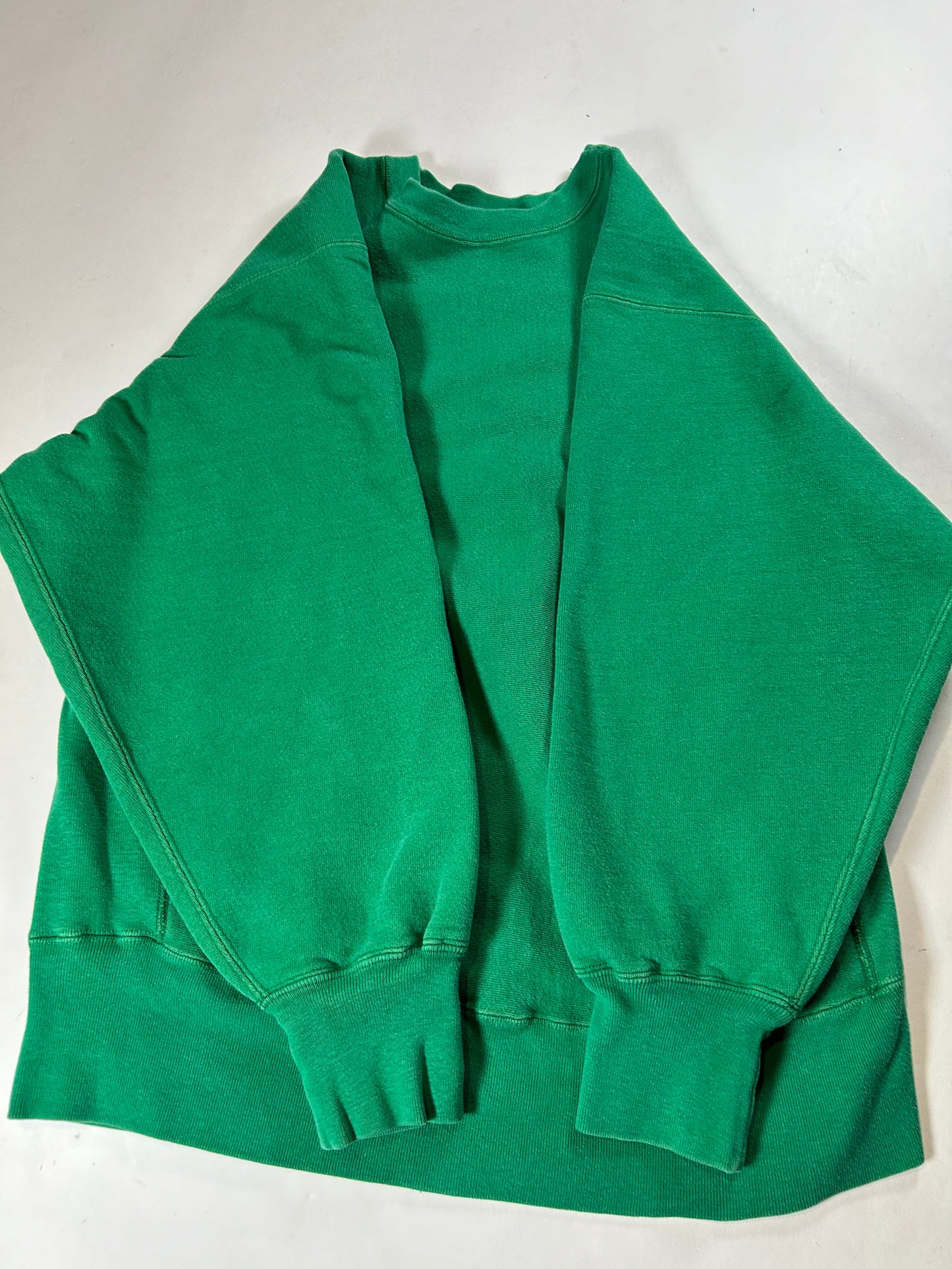 Vintage 80s Champion Reverse Weave Kelley Green Crewneck Sweatshirt 22.25x28.25 Inches Mediumish Fit
