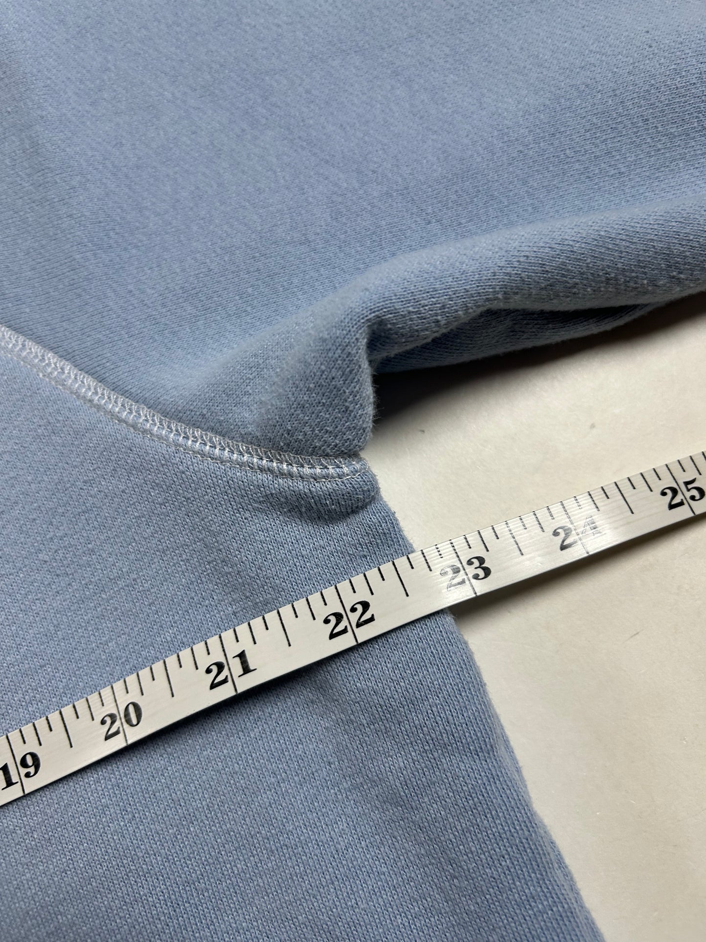 Walt Disney World Mickey Mouse Crewneck Sweatshirt Light Blue As Is Medium/Small Fit 22.75x24.5 Inches