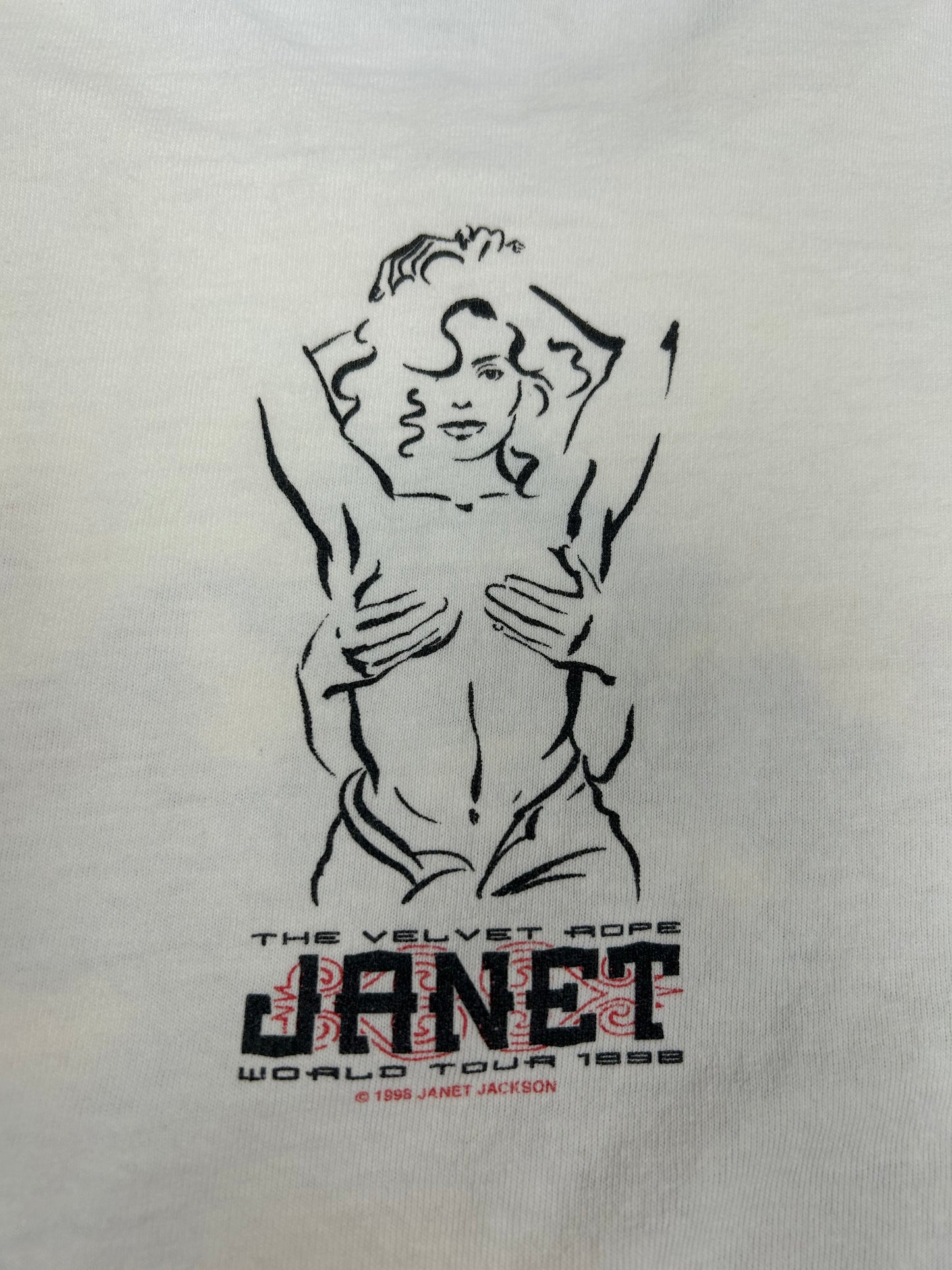 Vintage Janet Jackson The Velvet Rope Tour 1998 Music Tee XL Rare Back Graphic