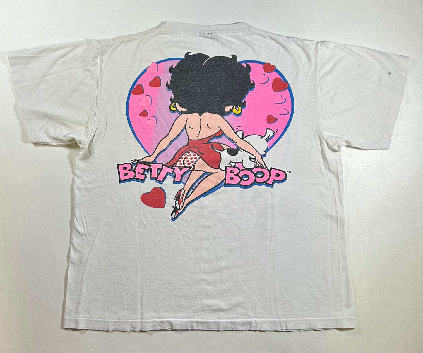 Vintage Betty Boop Pudgy 1989 Graphic T-Shirt Changes Tag Boxy XL 24.5x27 Inches As Is Worn