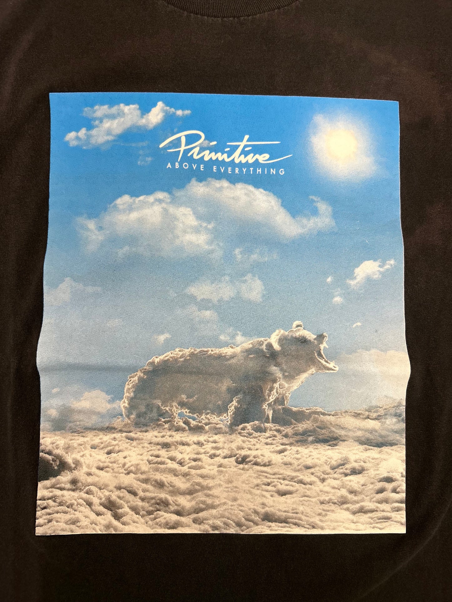 Primitive Skateboards Primitive Above Everything Bear Clouds Graphic Tee Large 21.5x28.75 Inches Black As Is