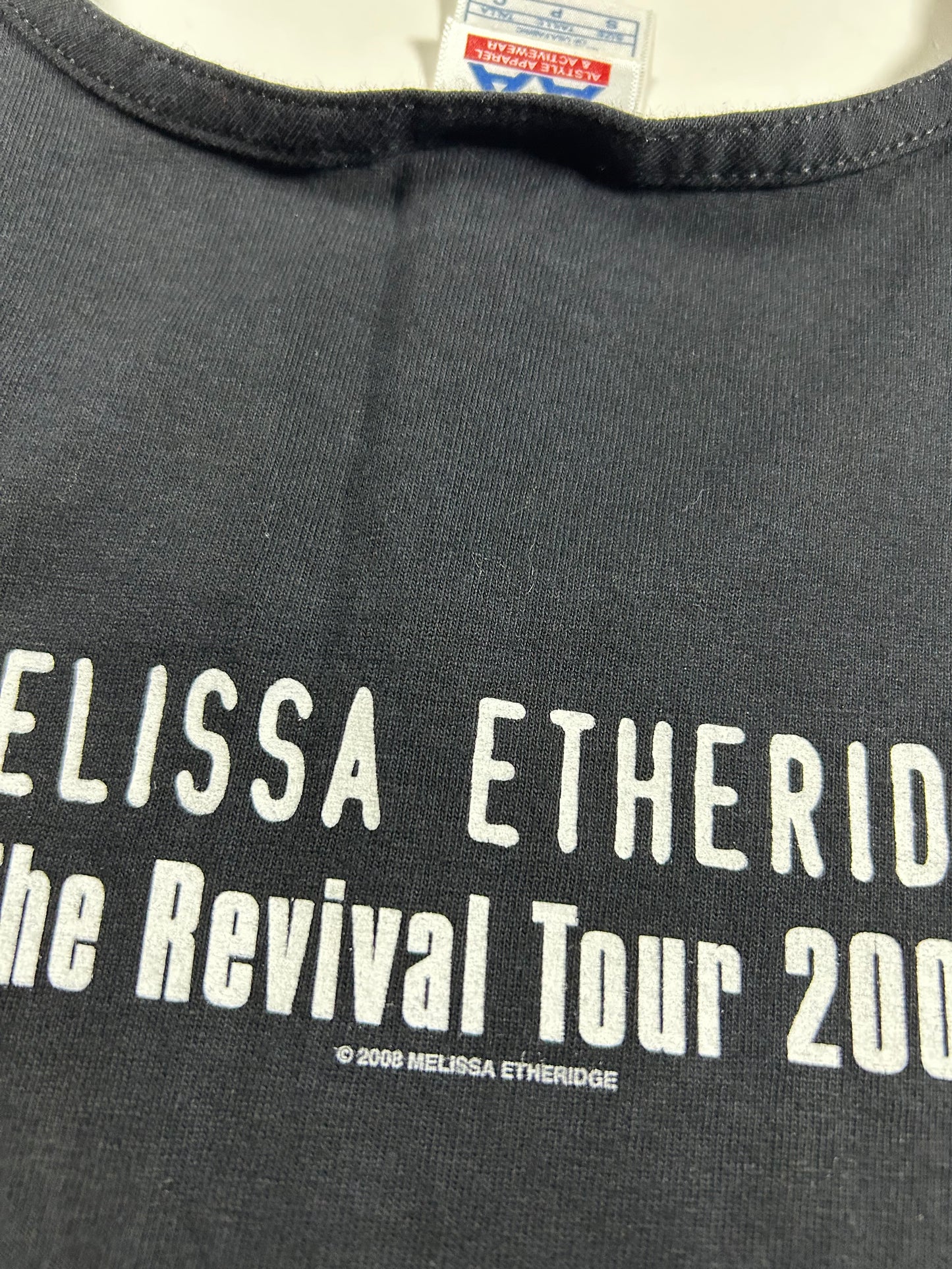 Melissa Etheridge The Revival Tour Tank Top 2008 I Am Loved Black Small 18x27.25 Inches