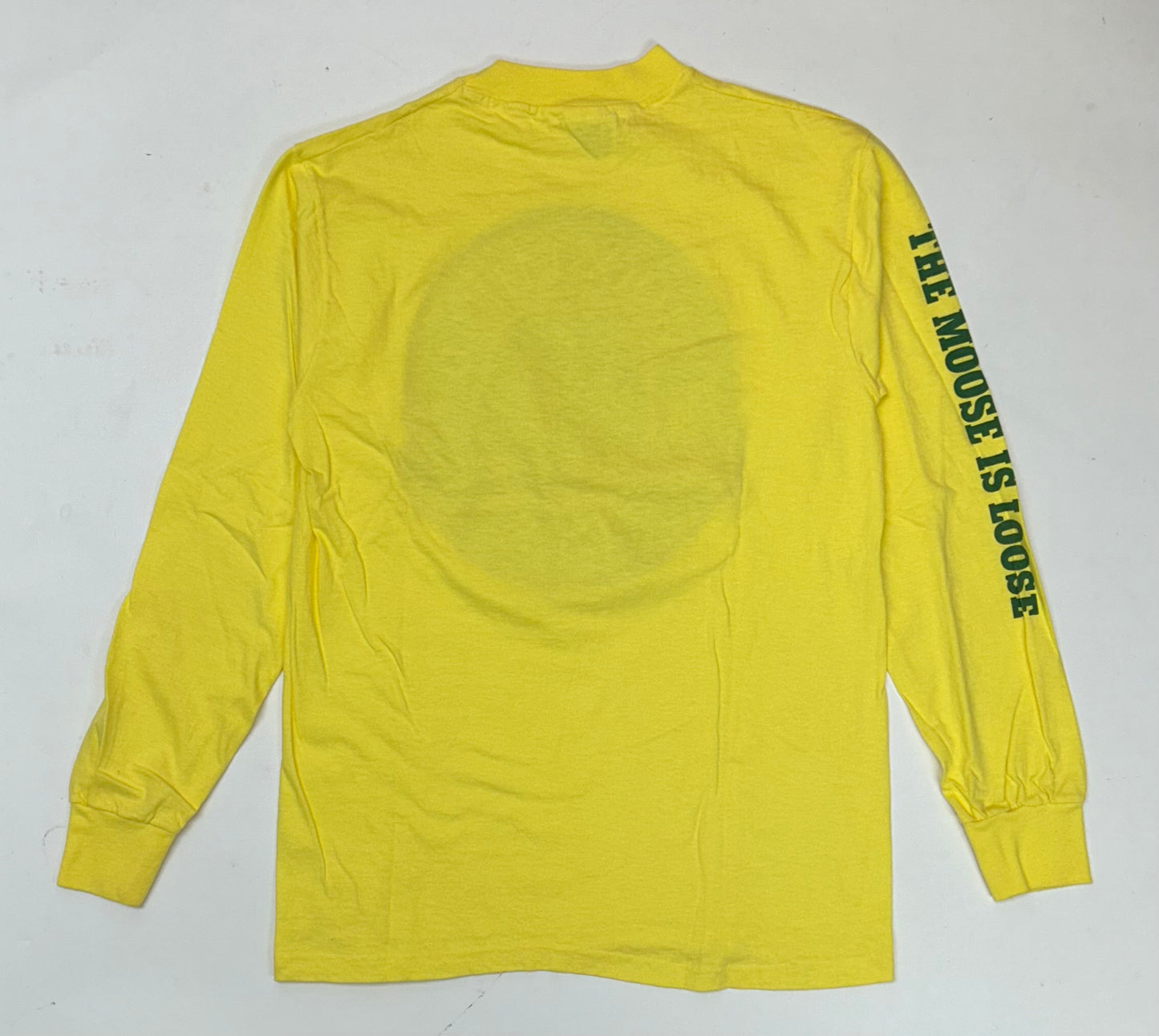 Vintage 80s Moosehead Beer Canadian Lager Long Sleeve T Shirt M/S 18.75x27 Yellow