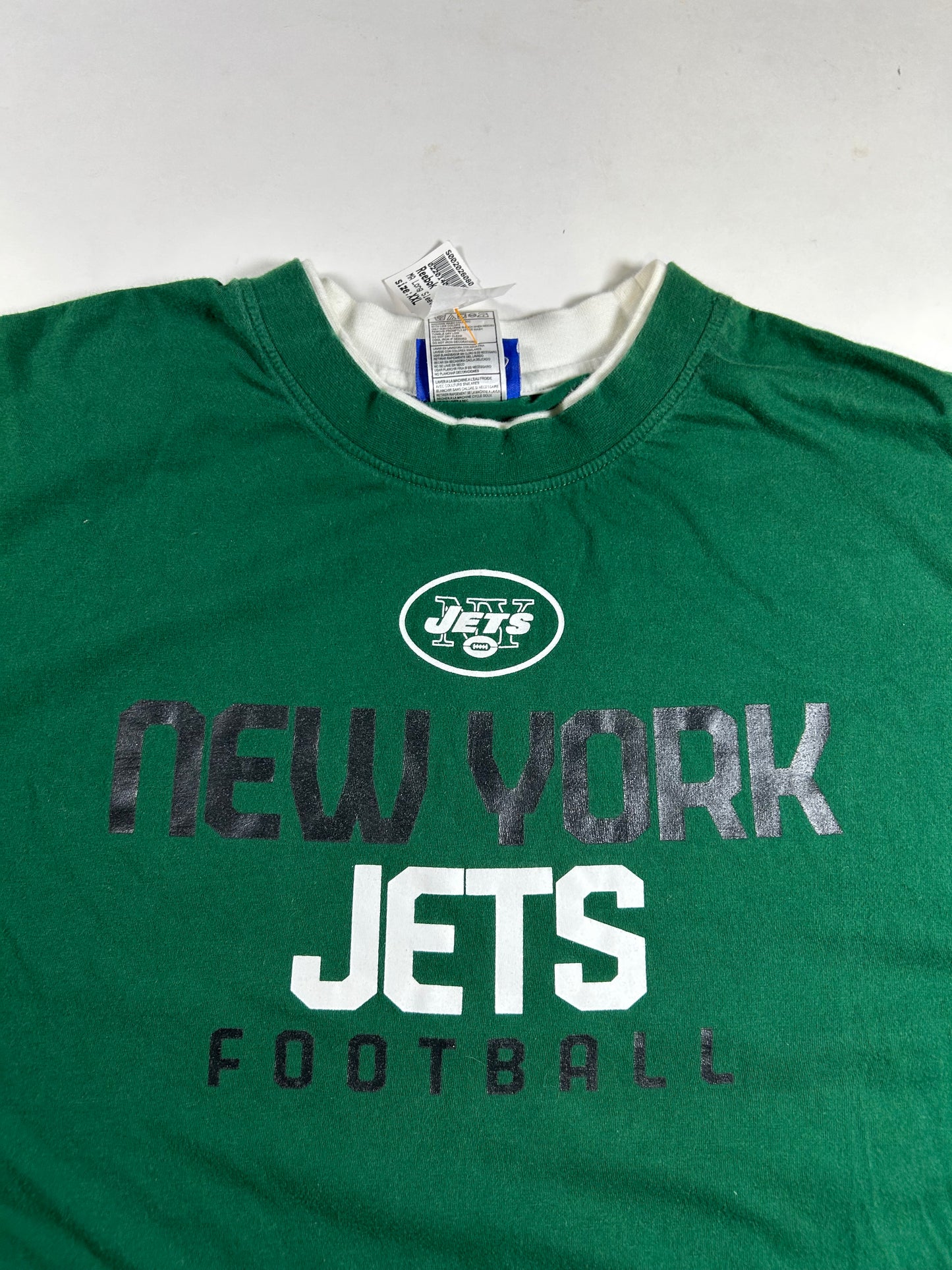 Vintage Reebok NFL New York Jets Long Sleeve Tee Y2K Style New With Mark 2XL 25.25x32.5 Inches