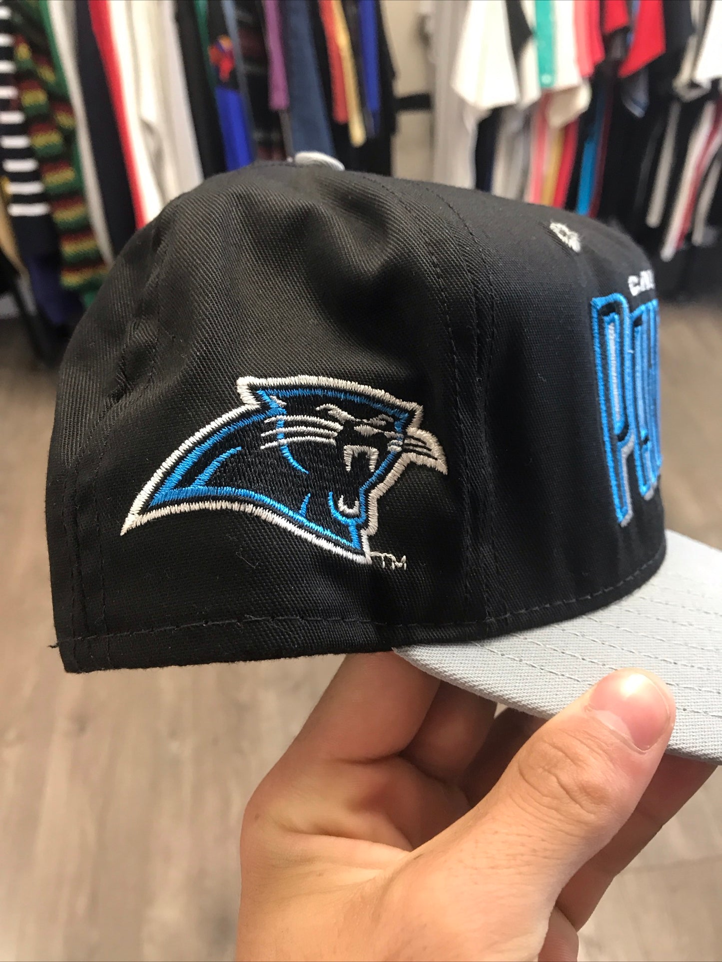 Vintage 90s Ajd NFL Carolina Panthers Embroided Snapback Hat Great condition