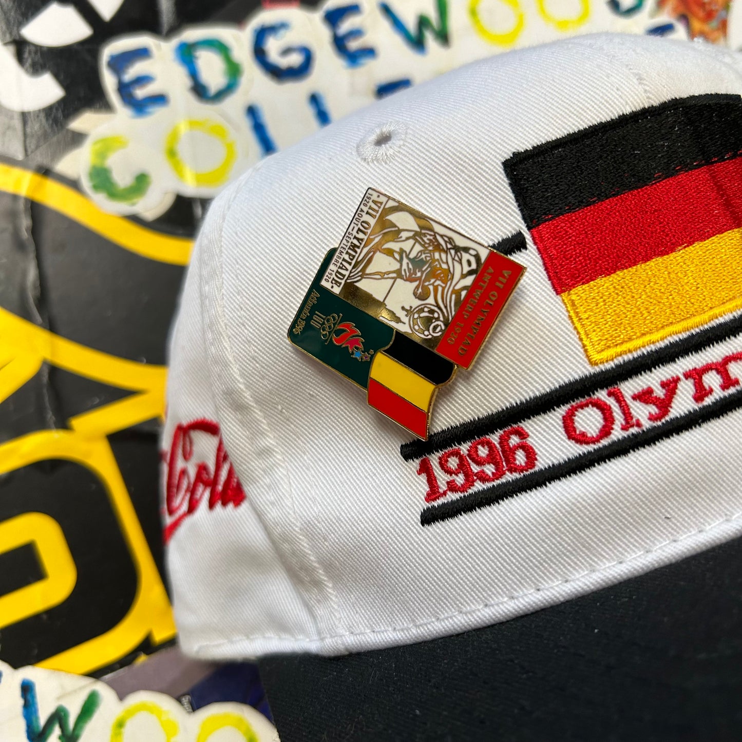 Vintage The Game Atlanta 1996 Olympic Games Germany Logo SnapBack Hat With 3 Pins
