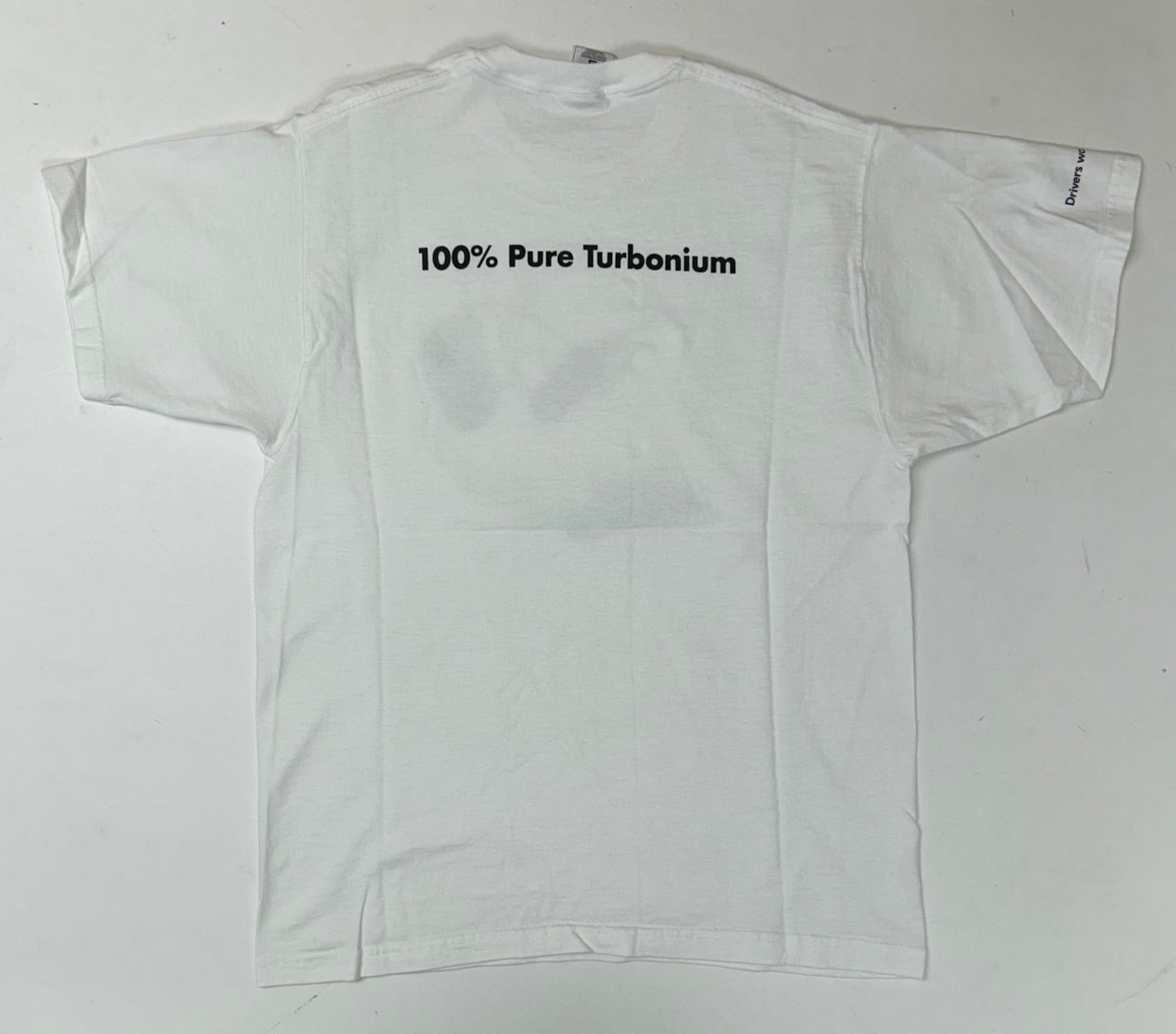 Vintage Volkswagen Beatle 100% Pure Turbonium Car Promo Tee Medium 19.75x27.5 Inches White