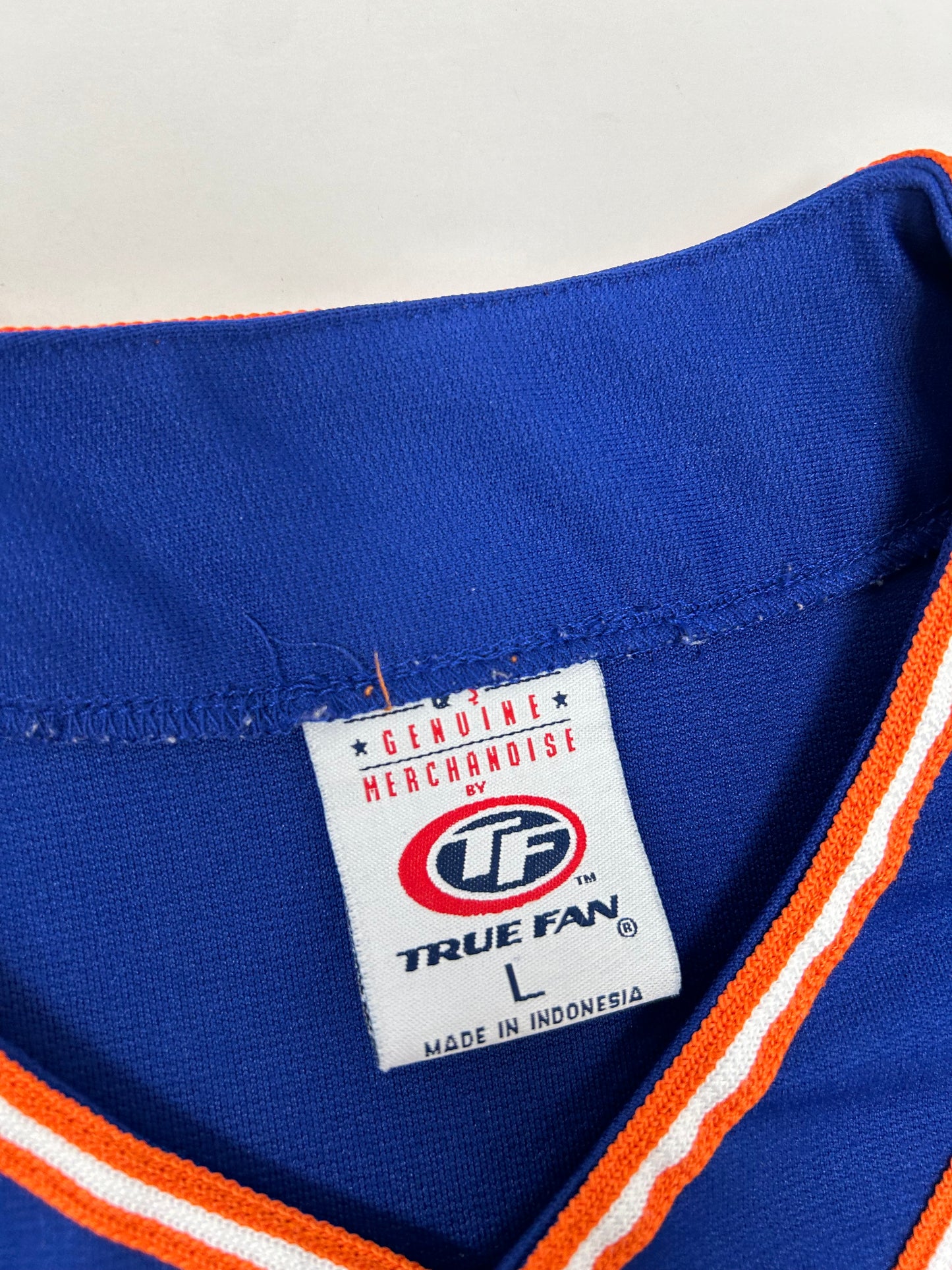 Vintage True Fan New York Mets MLB Blank Jersey Large 23.25x30.25/31.75 Inches