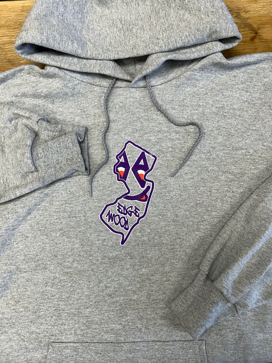Edgewood NJ State Logo Hooded Sweatshirt Light Steel Gray S-3XL 85/15 Blend