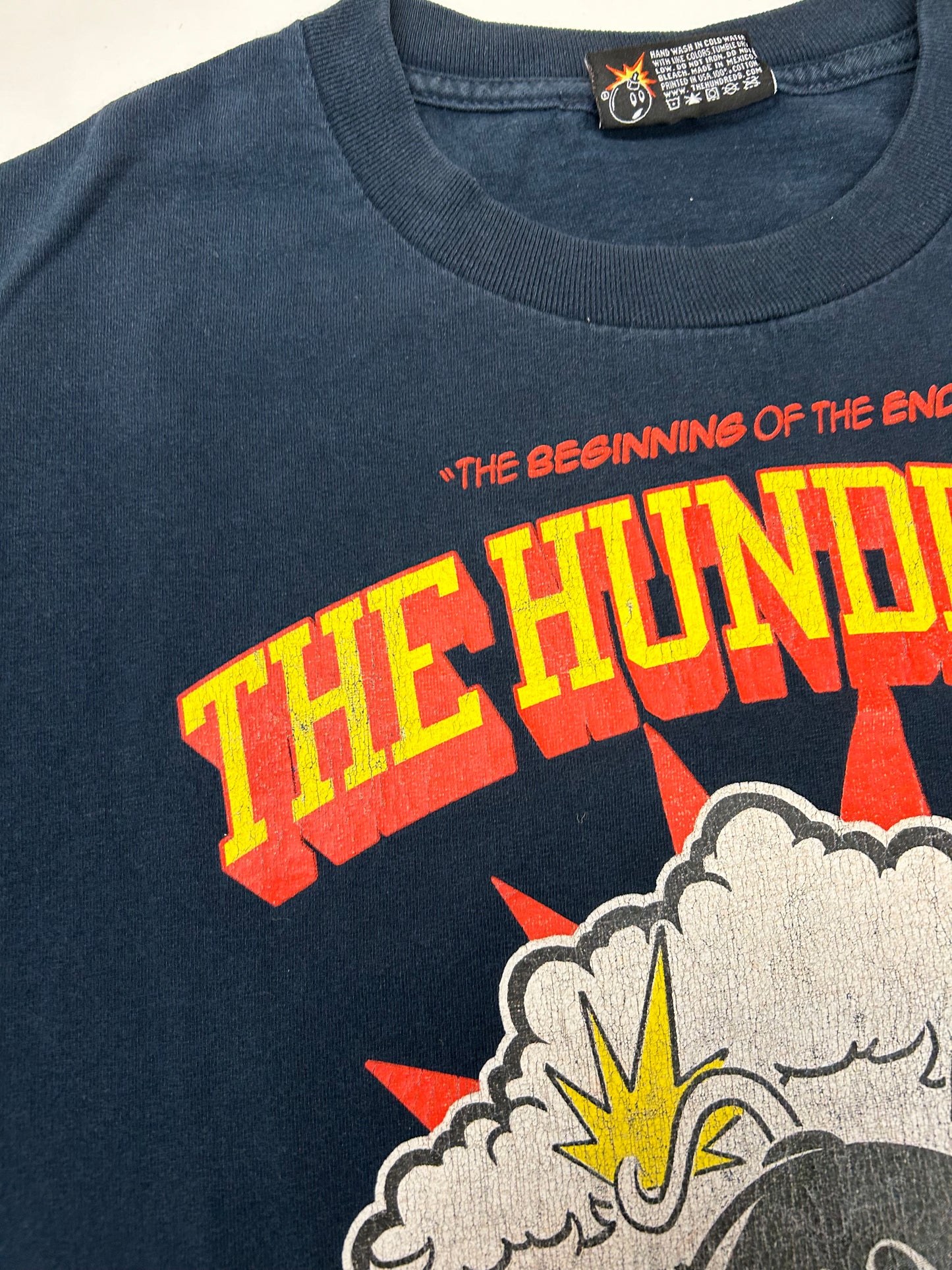 Vintage 00s The Hundreds Adam Bomb The Beginning Of The End Graphic Tee Navy Medium 20x28 Inches As Is
