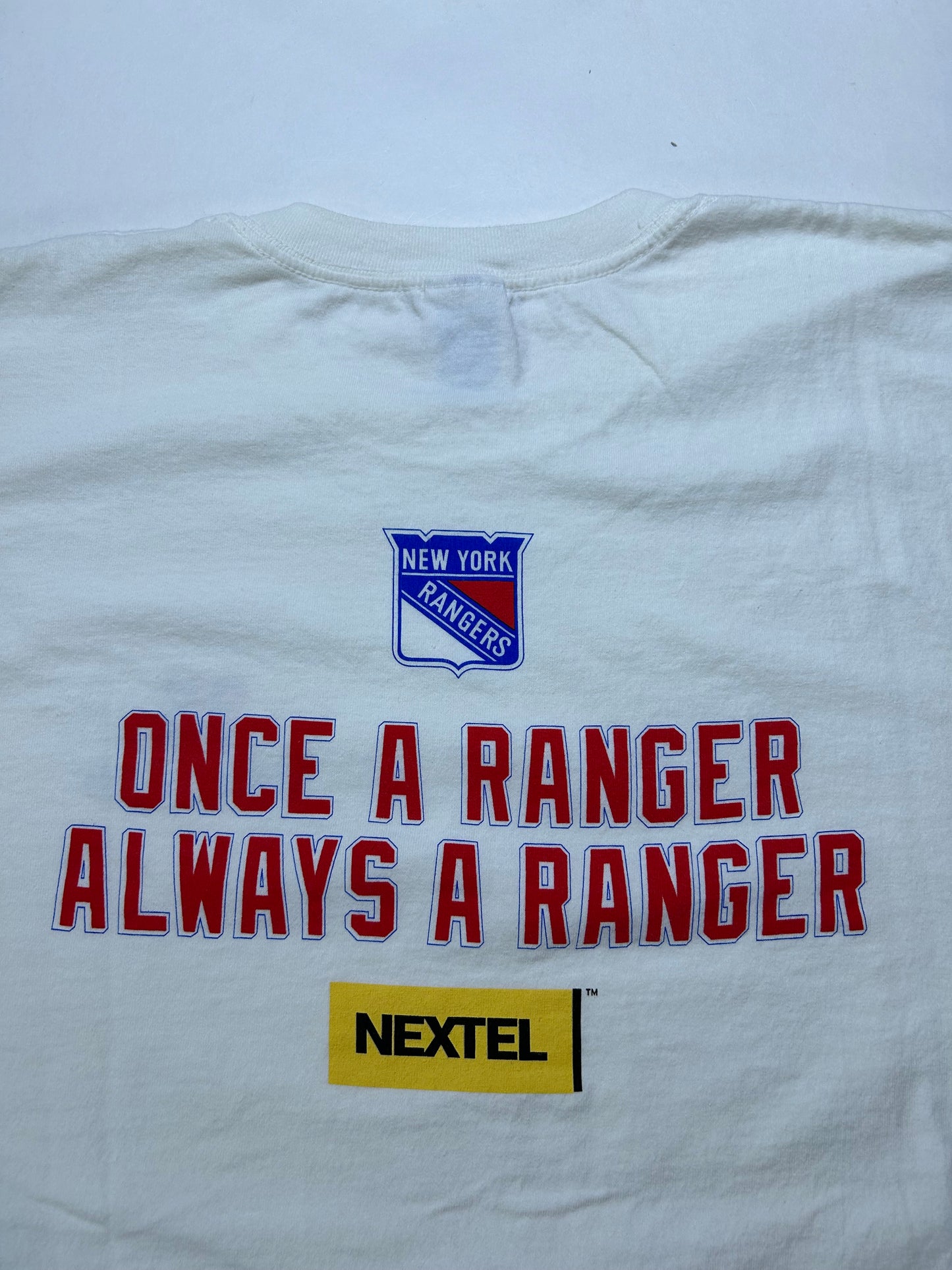 2004 New York Rangers Mike Richter Retirement Once A Ranger Always A Rangers Tee #35 February 4, 2004 Nextel Promo XL 24x31.25 Inches