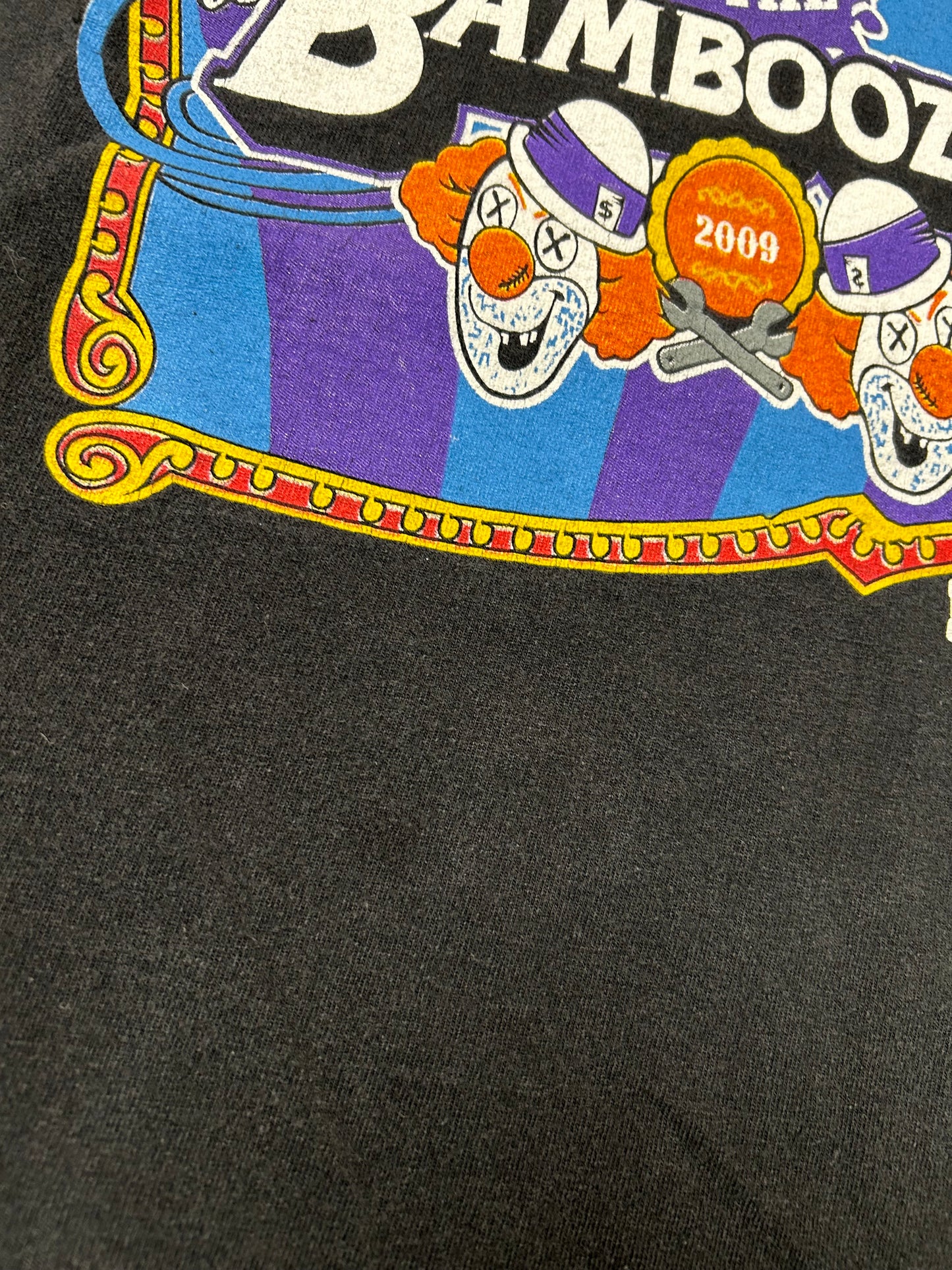 Vintage 2009 The Bamboozle Music Festival Band Meadowlands NJ Tee Small 17.25x24.25 Inches Faded Black As Is