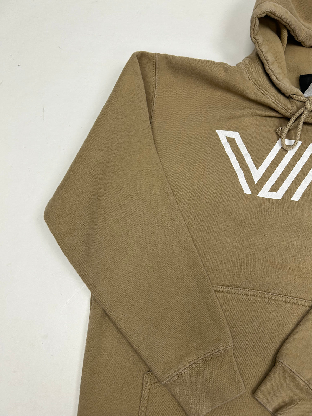 RVCA VA Hoodie Sweatshirt Hooded Tan Medium 22.75x26.25 Inches