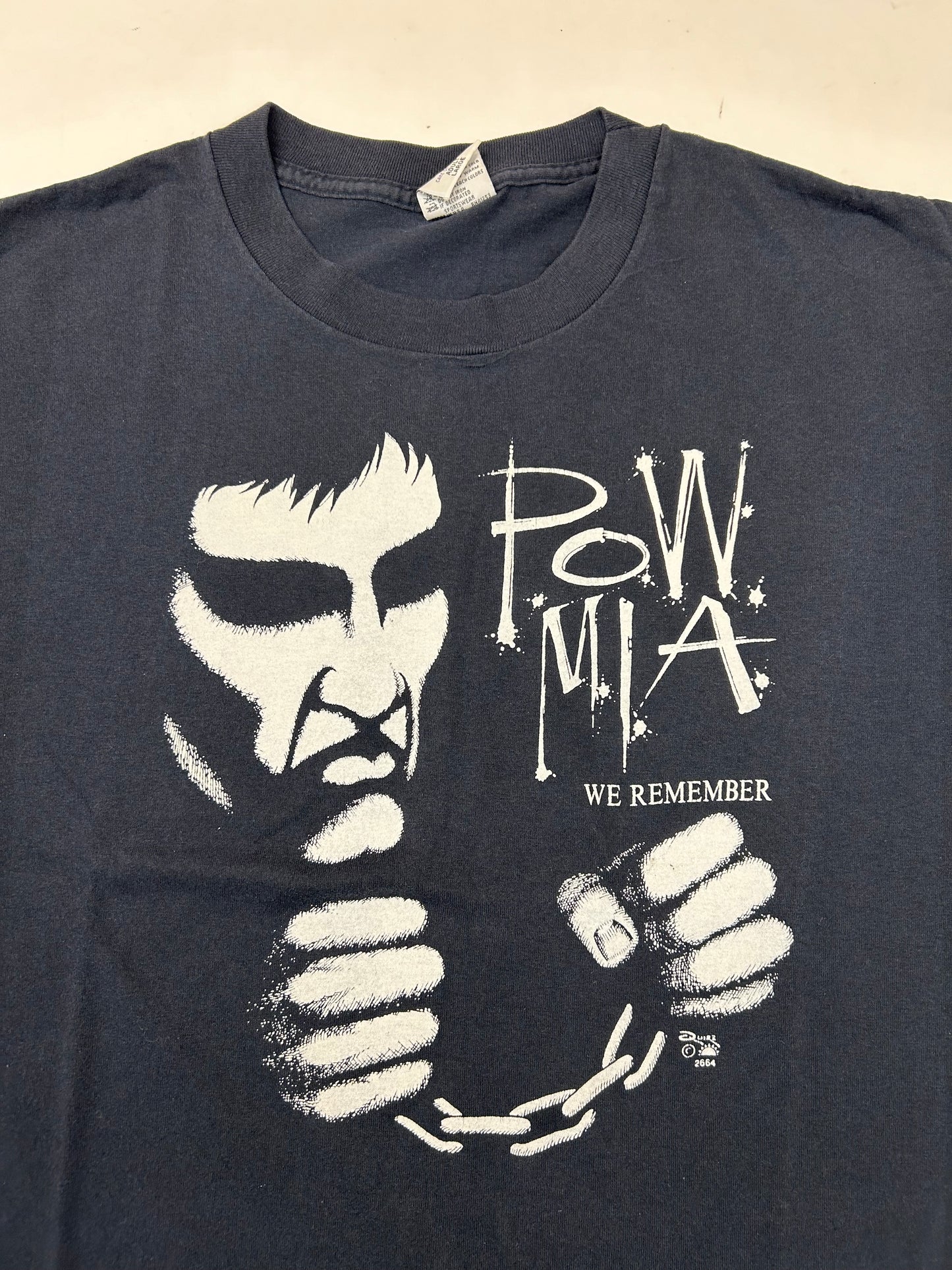 Vintage 90s Pow Mia We Remember War Tee Large