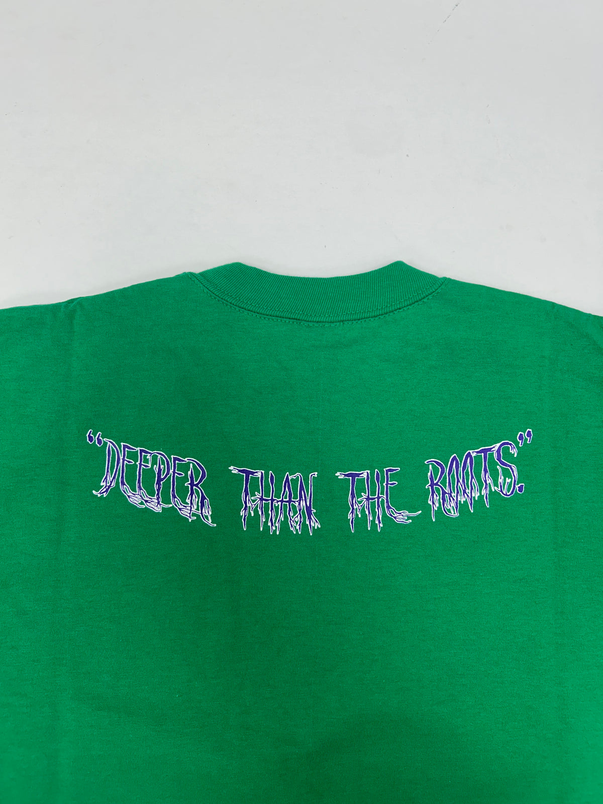 Edgewood NJ “Deeper Than The Roots.” First Edition Tee Large 21.5x31 Inches Kelley Green Russell USA 100% DS