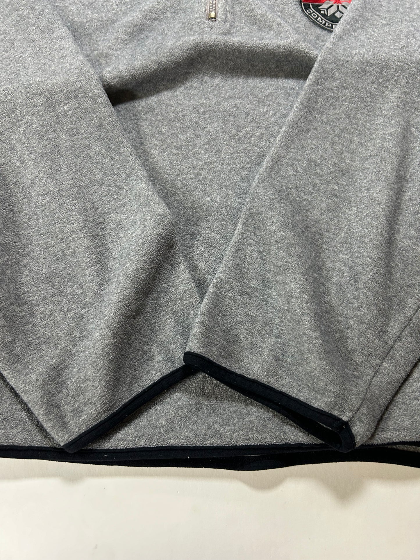 Vintage 90s Nautica Competition 1/4 Zip Fleece Pullover Made In USA Gray M/L Fit 24.25x27.5 Inches