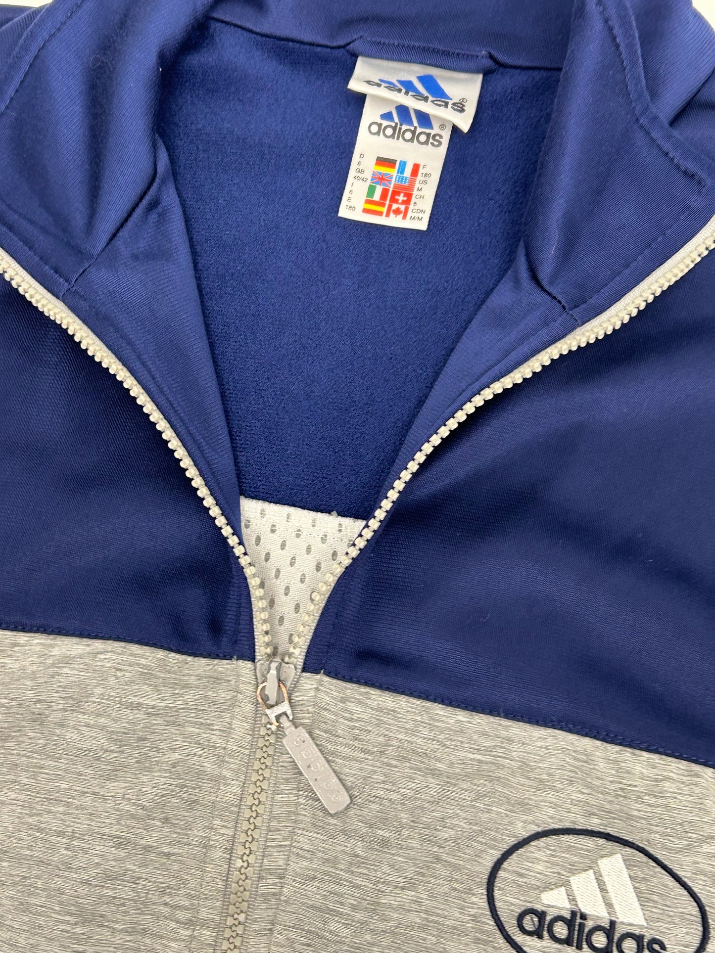 Vintage Adidas Track Jacket Zip Off Sleeves Medium 25x27.75 Inches Three Stripes