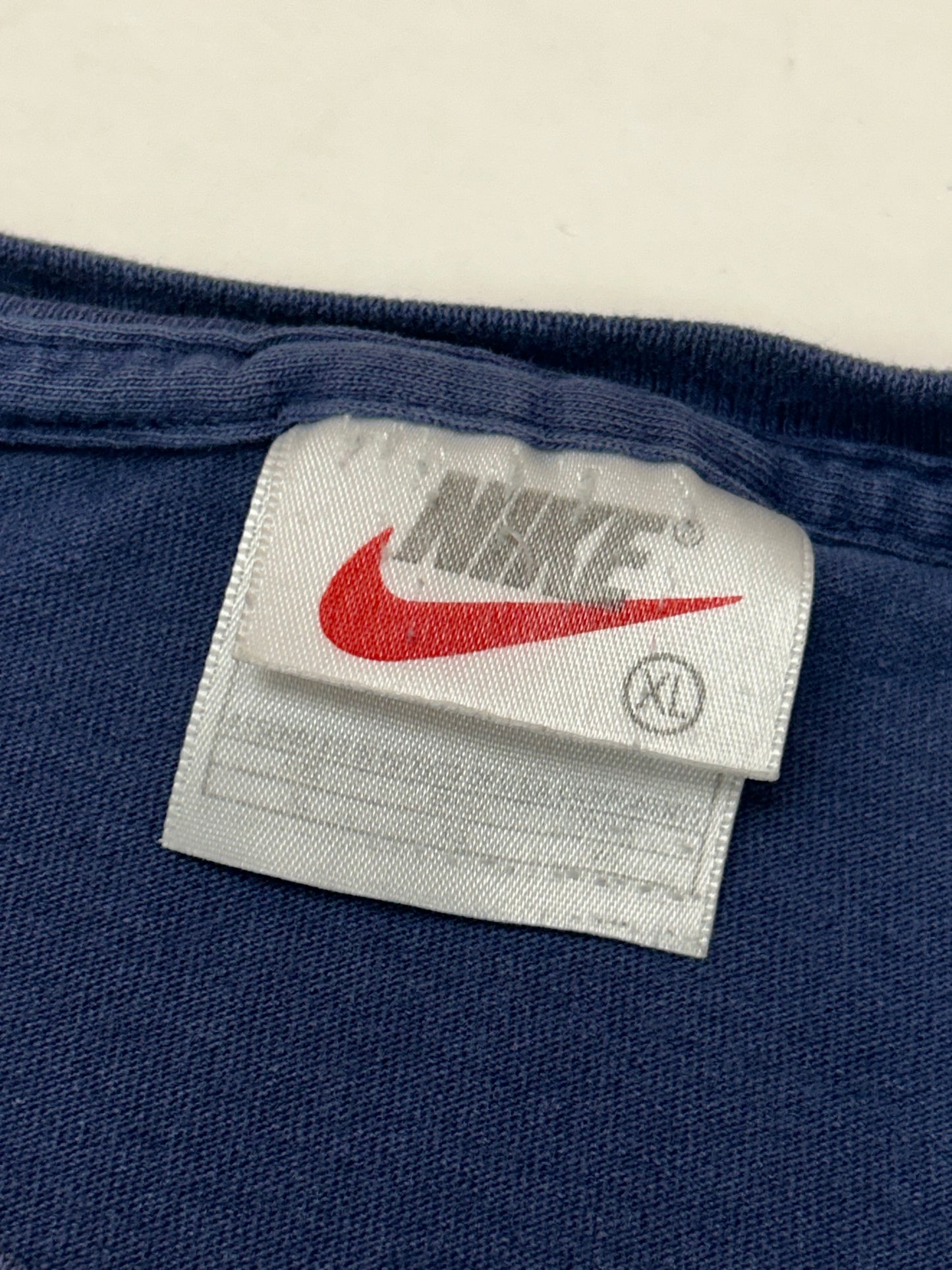 Vintage 90s Nike Embroidered Swoosh Essential Tee Navy XL 25x29.5 Inches
