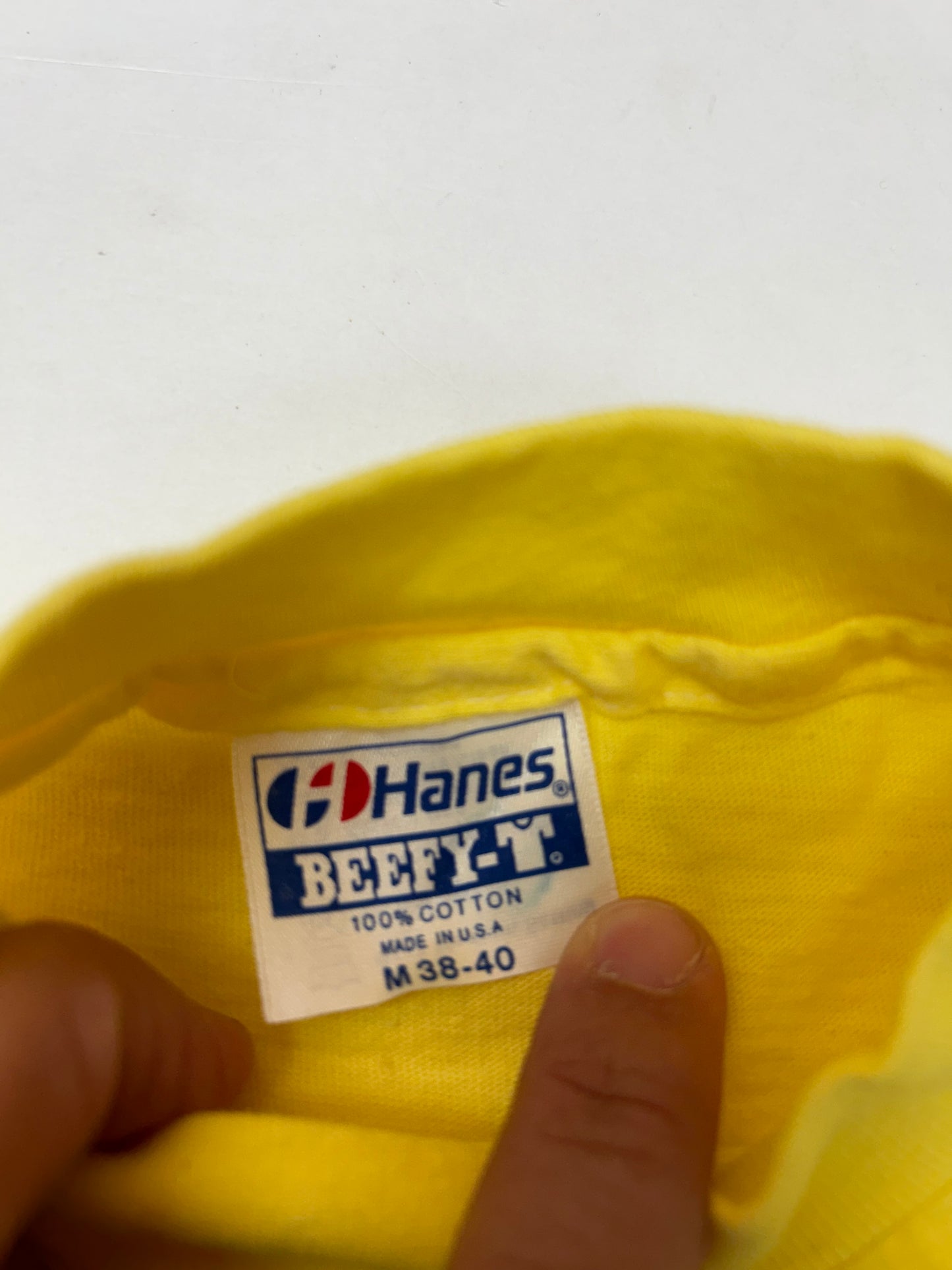 Vintage 80s Moosehead Beer Canadian Lager Long Sleeve T Shirt M/S 18.75x27 Yellow