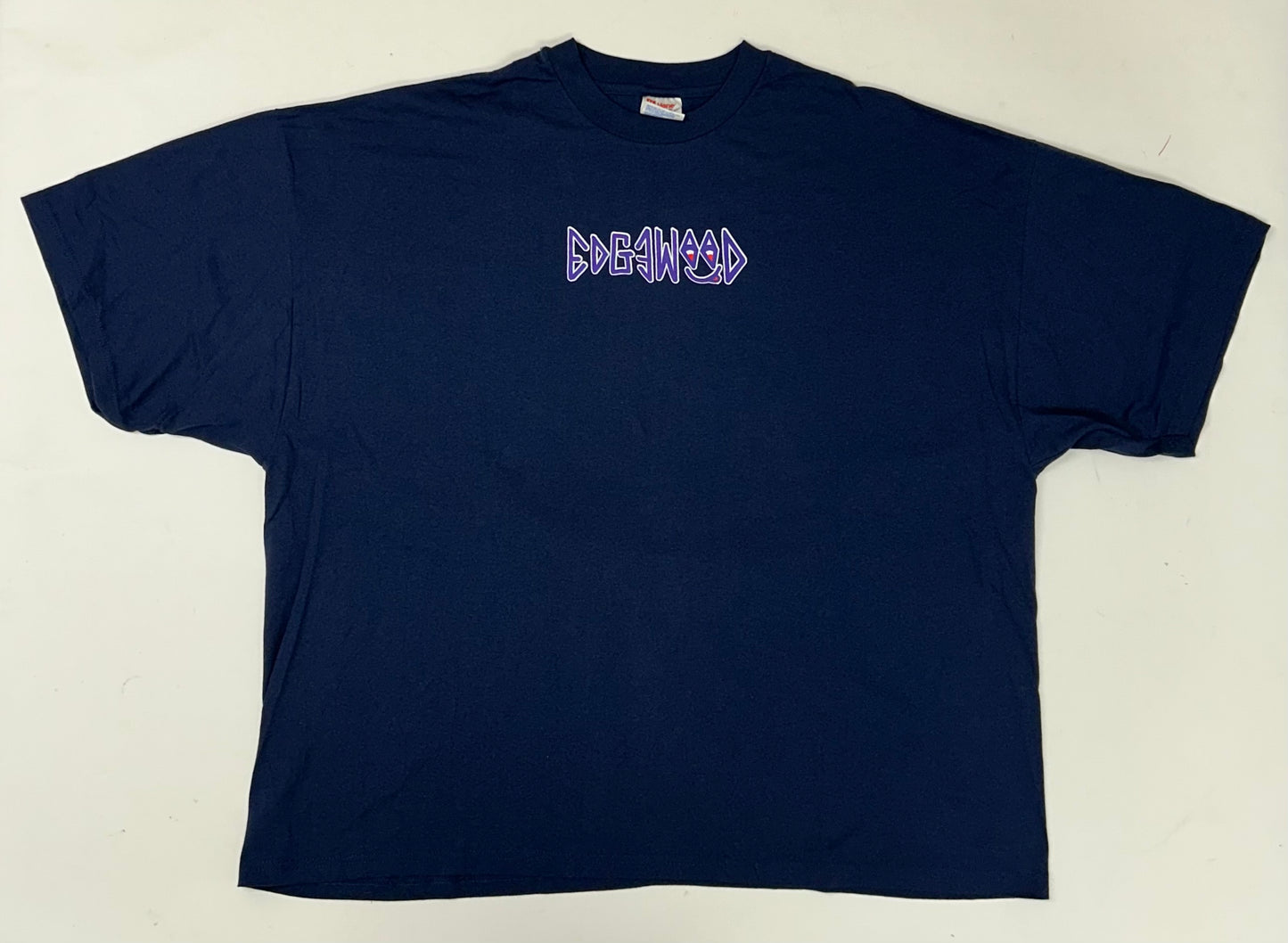 Edgewood NJ first edition “Deeper Than The Roots.” Tee 3XL 28.5x30.25 Inches Hanes Heavyweight 50/50 Blend Navy Blue