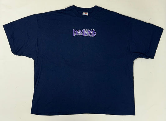 Edgewood NJ first edition “Deeper Than The Roots.” Tee 3XL 28.5x30.25 Inches Hanes Heavyweight 50/50 Blend Navy Blue