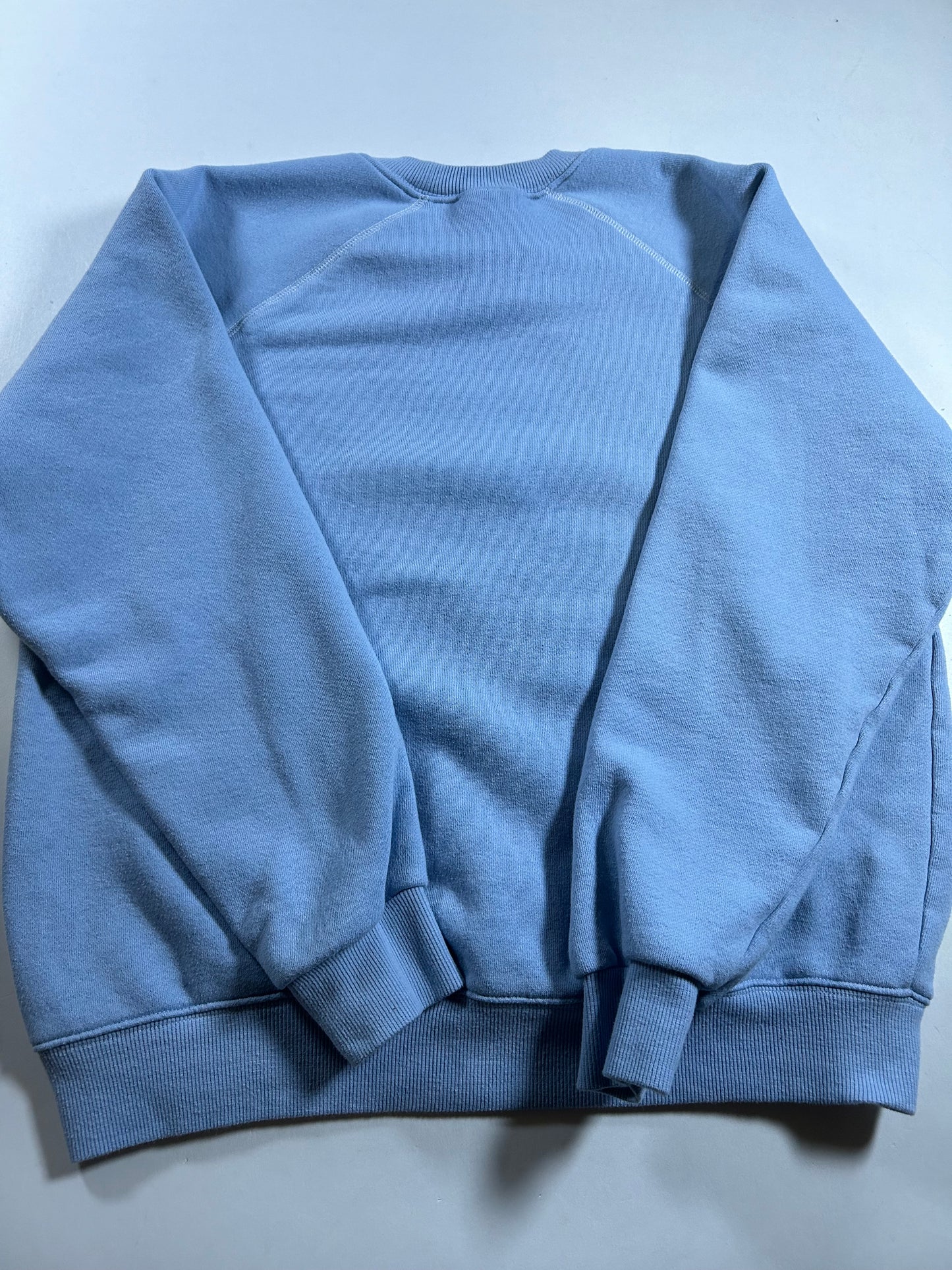 Walt Disney World Mickey Mouse Crewneck Sweatshirt Light Blue As Is Medium/Small Fit 22.75x24.5 Inches