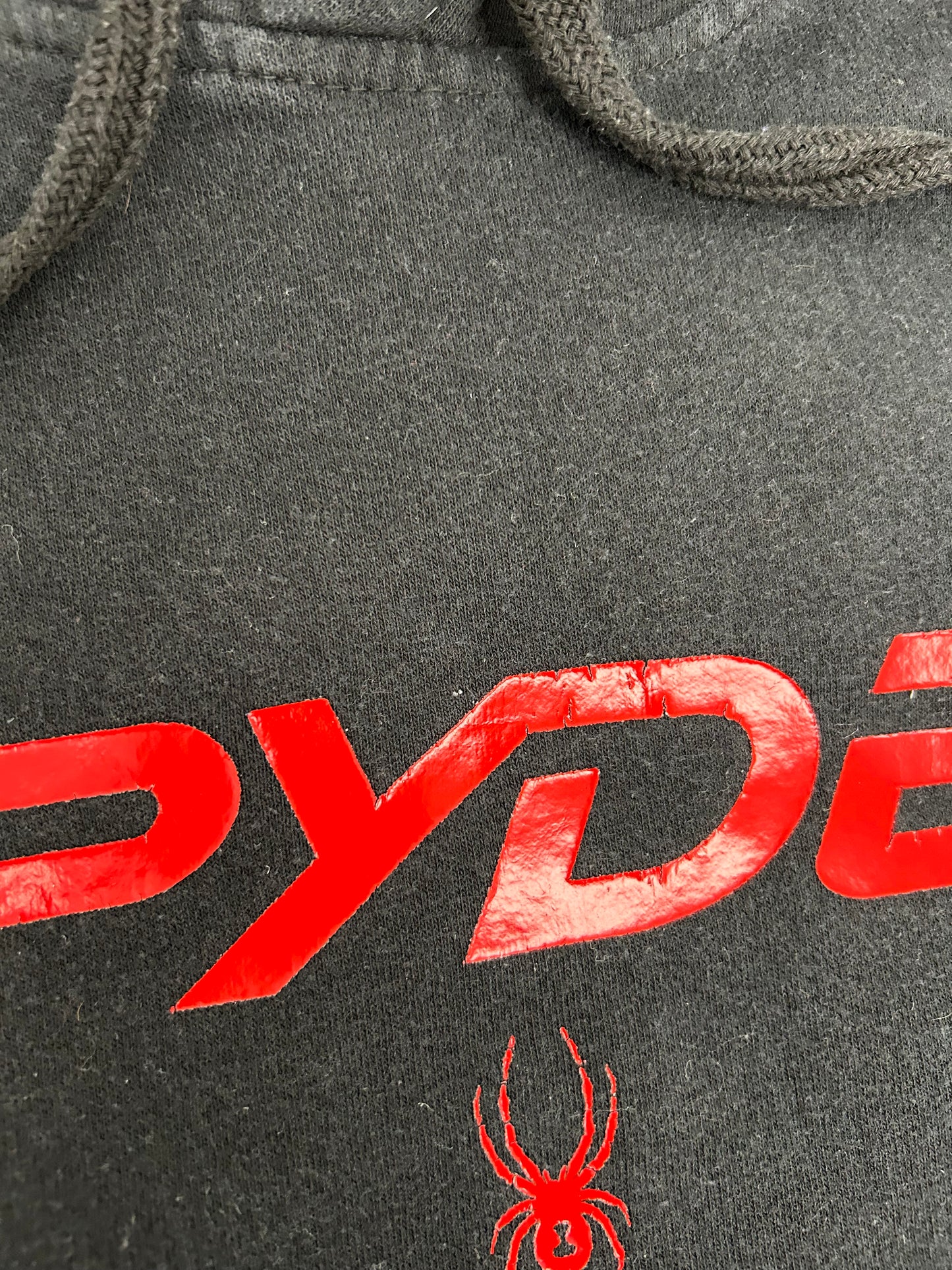 Spyder Hoodie Black/Red Pullover Sweatshirt Long Sleeve Large 24x28 Inches