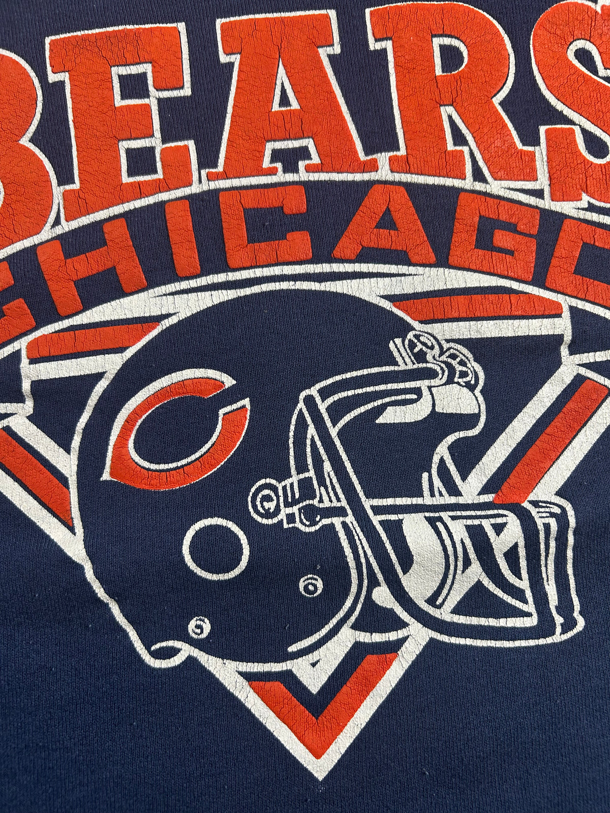 Vintage Chicago Bears NFL Helmet Logo Raglan Style Crewneck Sweatshirt 21.5x25.25 Inches