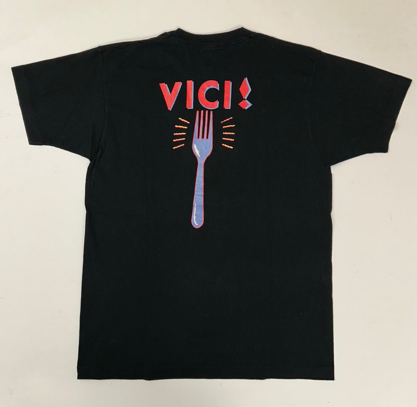 Vintage Veni Vidi Vici Fork Graphic Tee XL USA Fruit Of The Loom Single Stitch XL/L Fit