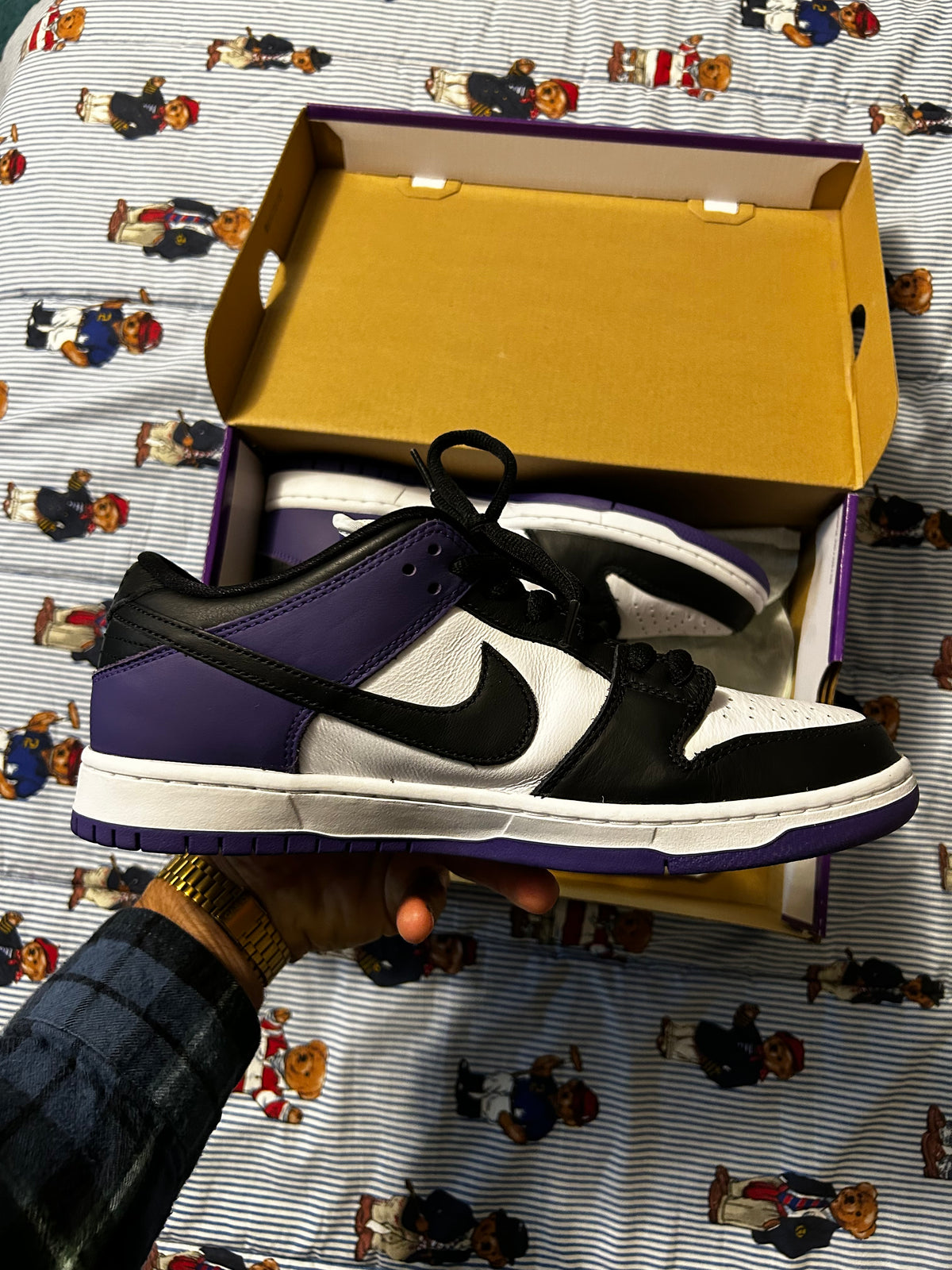 Nike SB Dunk Low Court Purple Size 10 Brand New With Box Skateboarding Shoe Skate