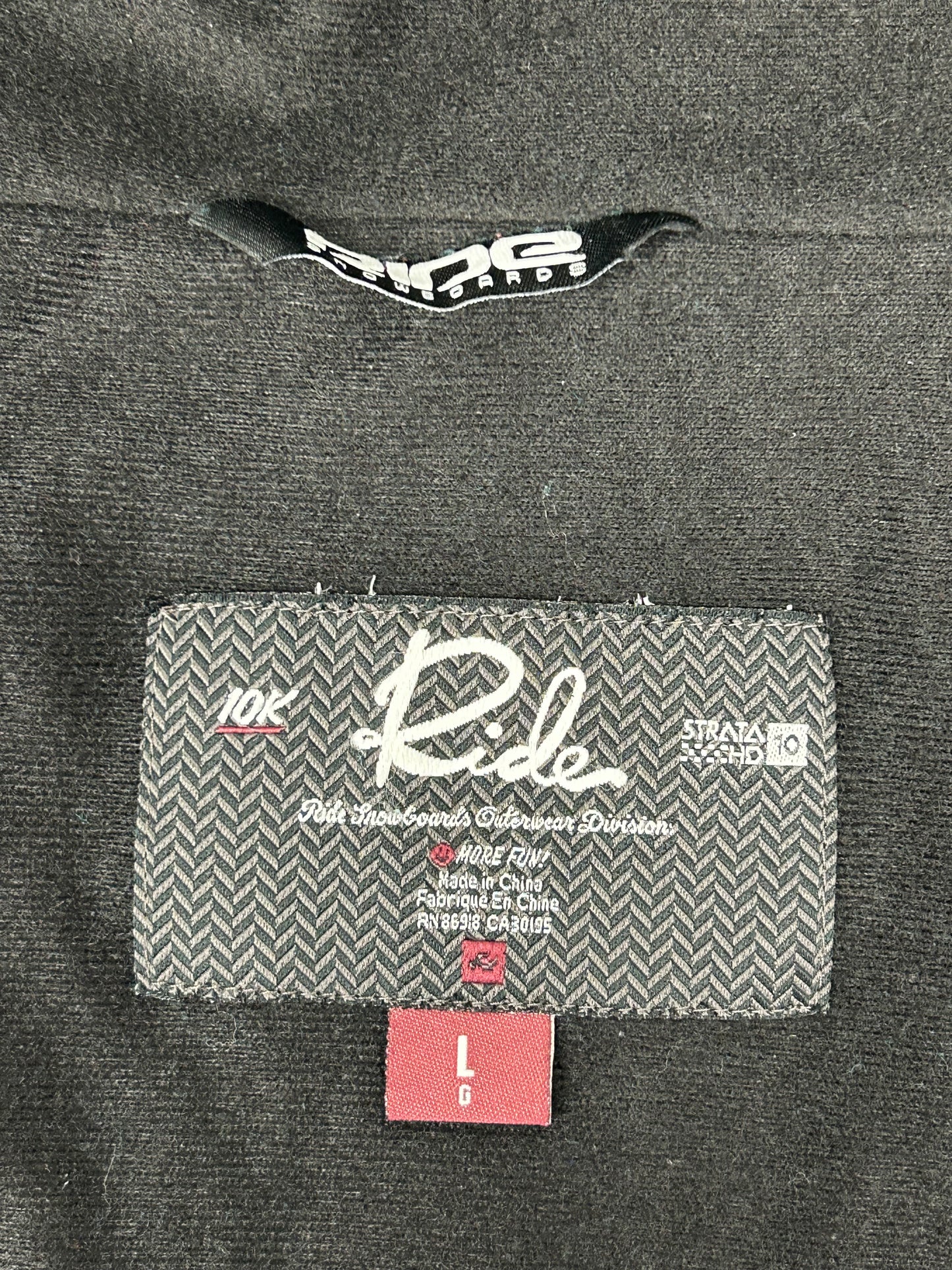 Vintage RIDE Snowboard 10k Strata HD 10 Jacket Large 23.5x30.5 Inches Ski Snowboarding