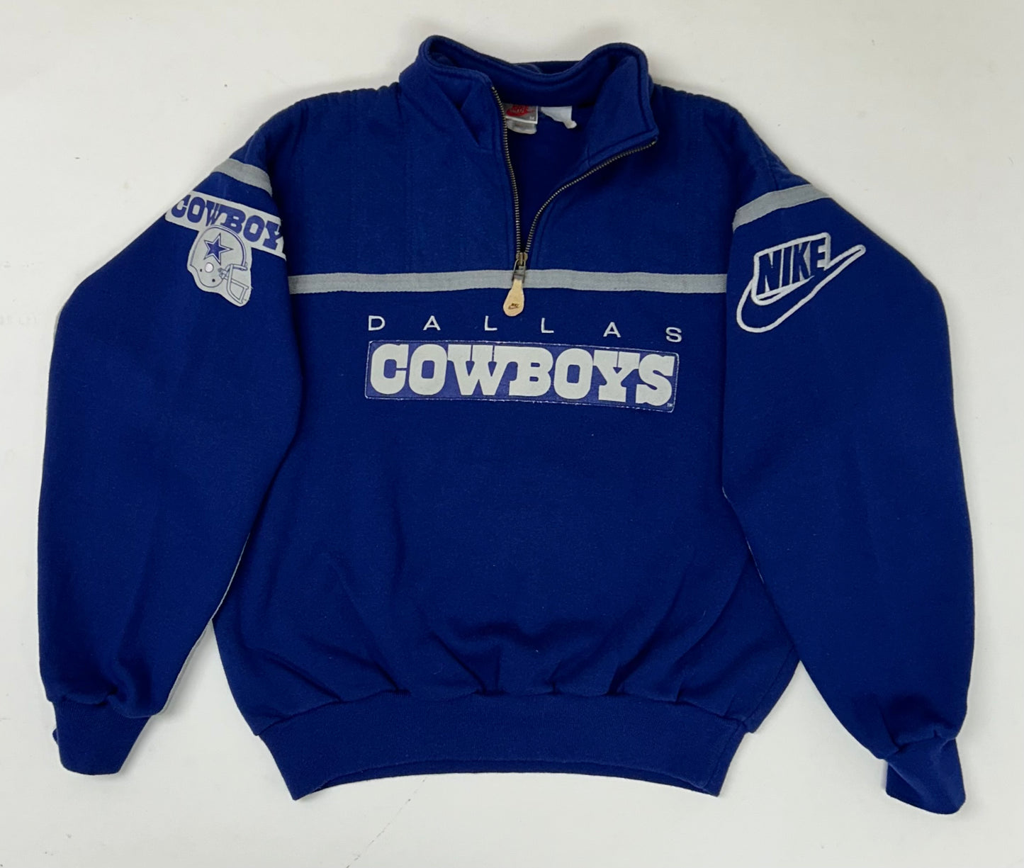 Vintage Nike NFL Quarter Zip Jacket Dallas Cowboys Medium 23.5x25.5 Inches 80s 90s Rare