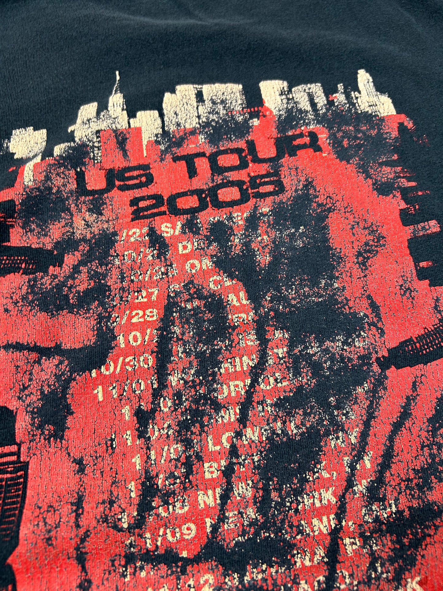 Vintage 2005 Simple Plan US Tour Music Band Tee Medium 19.25x26 Inches Faded Black