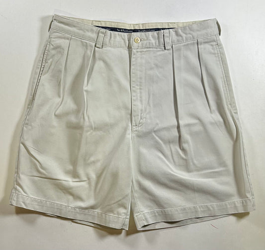 Vintage 2000s Polo Ralph Lauren Khaki Chino Pleated Shorts Tyler Short 34 17.25x21.75 Inches