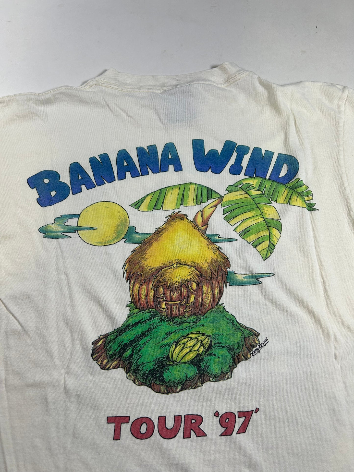 Vintage Jimmy Buffett Banana Wind Tour 1997 T-Shirt Music Giant Tag 20.75x29.5 Inches As Is Has Marks