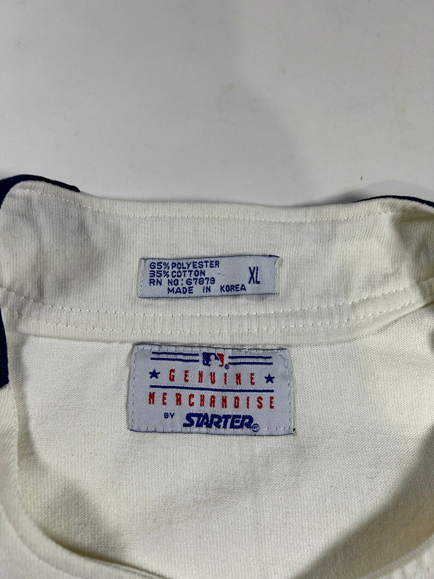 Vintage Starter New York Yankees Embroidery Script Spell Out Blank Jersey XL 26.5x32.75 Inches