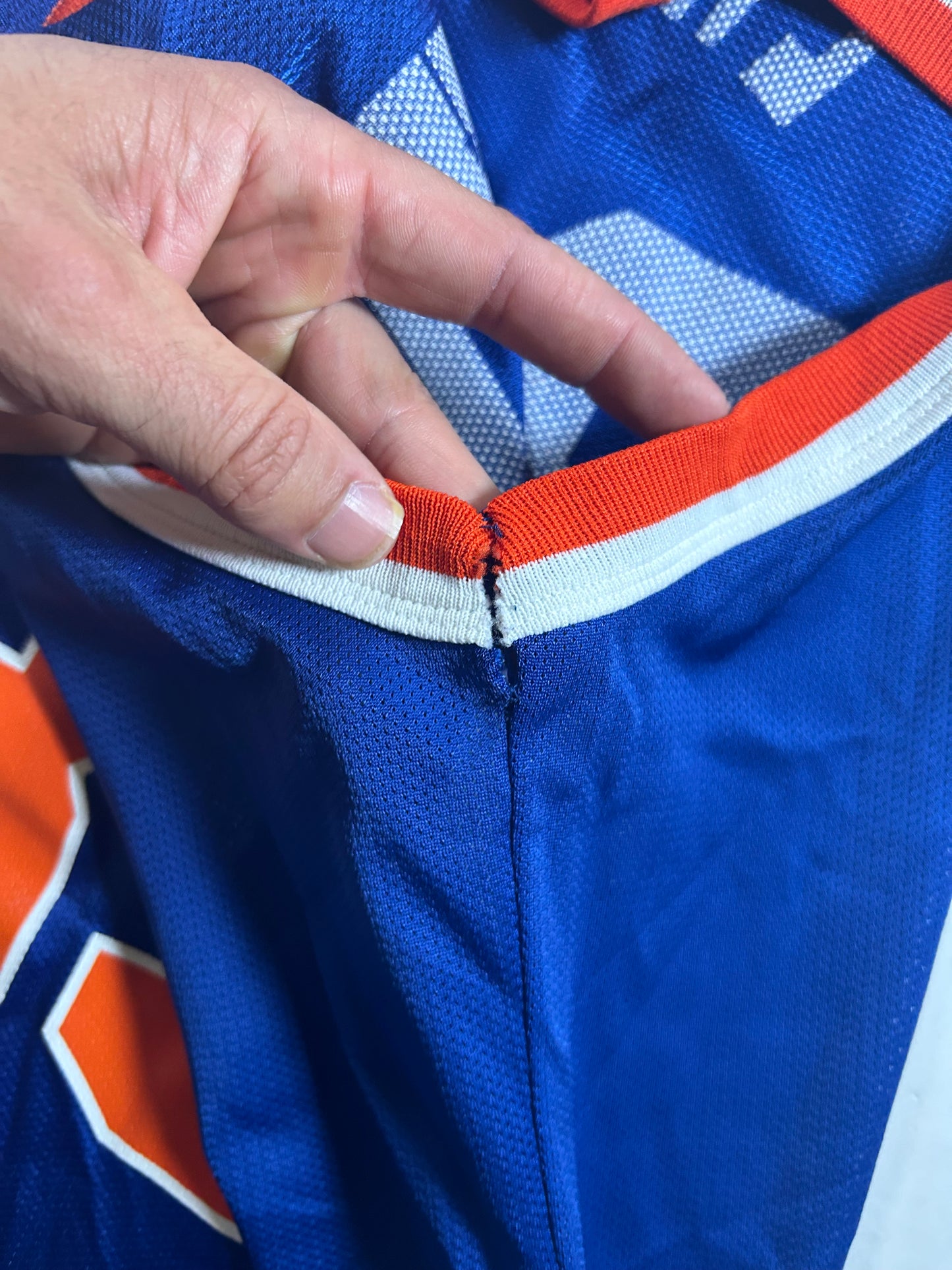 Vintage New York Knicks Patrick Ewing NBA Champion Basketball Jersey 48 XL 23.25x31.5 Inches As Is Has Flaw.