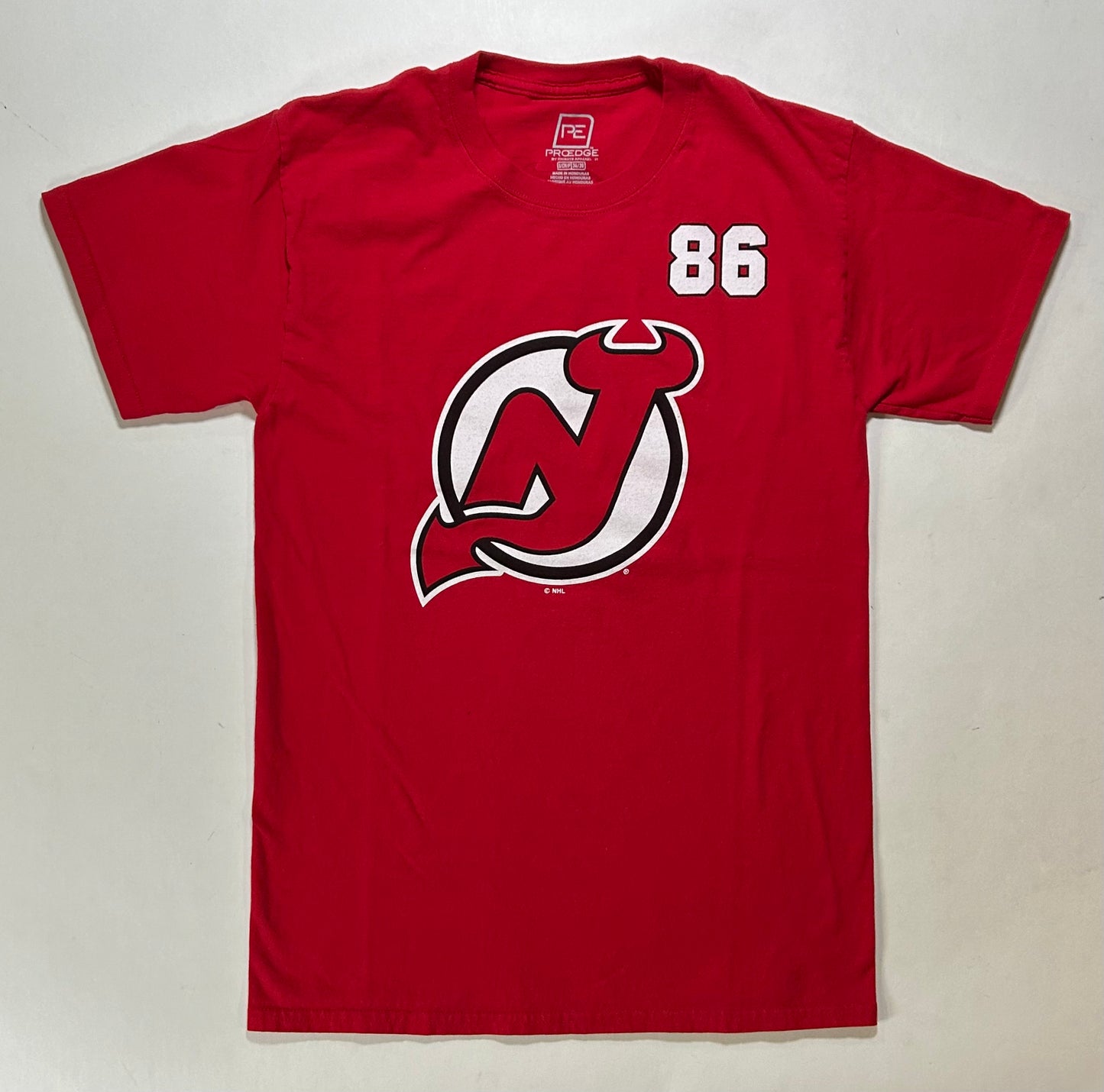 Pro Edge New Jersey Devils Jack Hughes NHL Player Tee Small Red