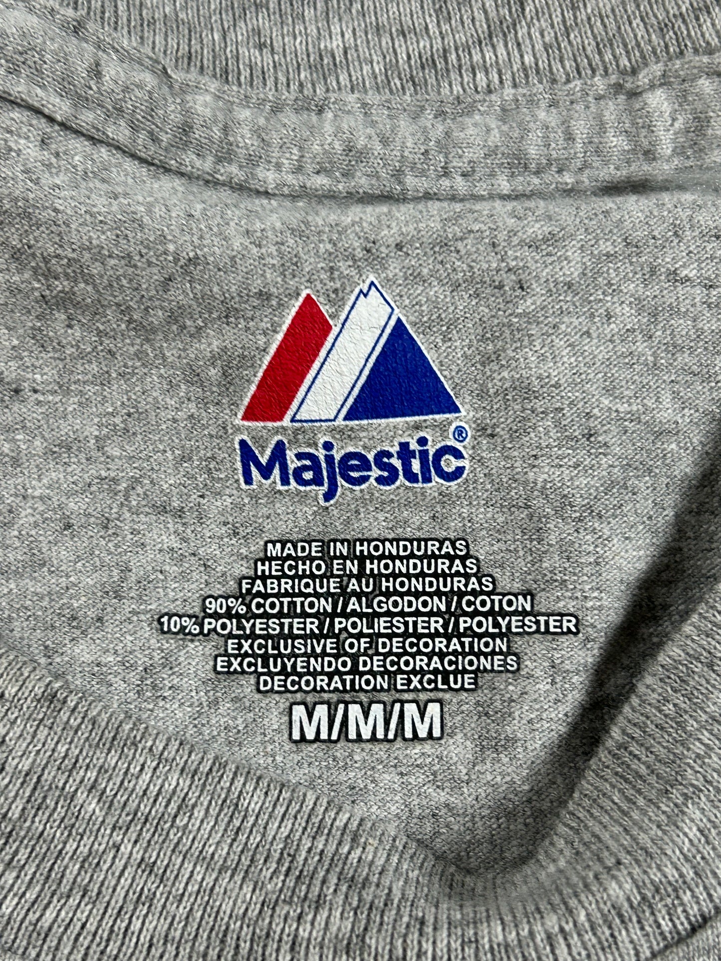 Majestic New York Yankees MLB Long Sleeve Tee Medium 19.75x27.75 Inches Gray