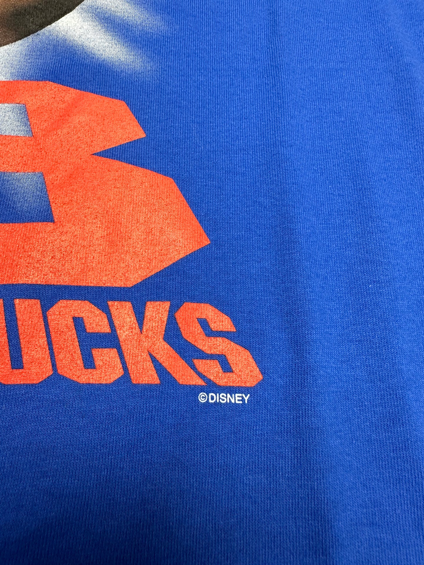 Vintage 1996 Disney The Mighty Ducks D3 Movie Promo Tee Large 21.75x31 Inches Blue Rare Hockey