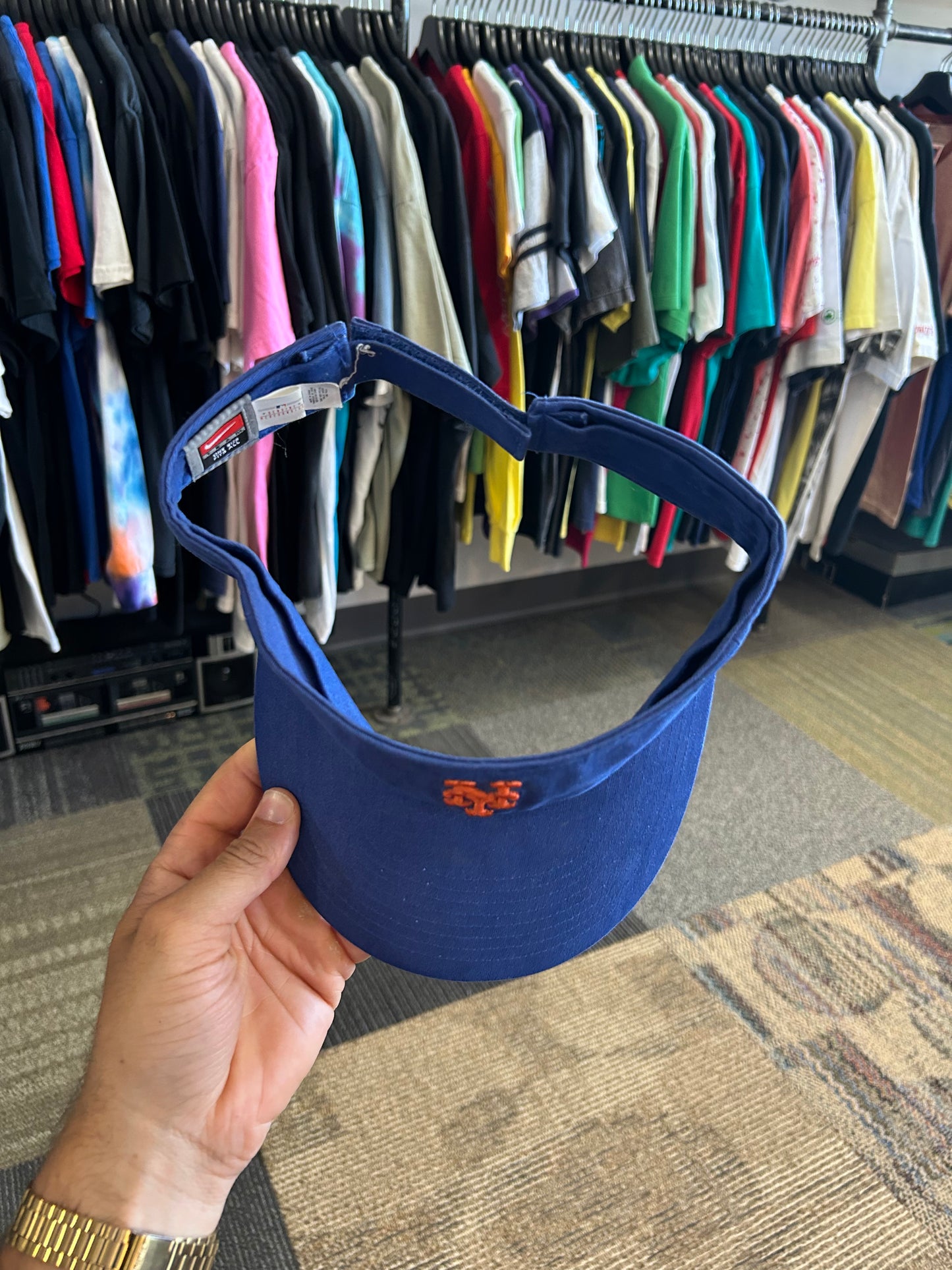 Vintage 00s Nike Team New York Mets MLB Visor Hat Adjustable One Size Fits Most Adult